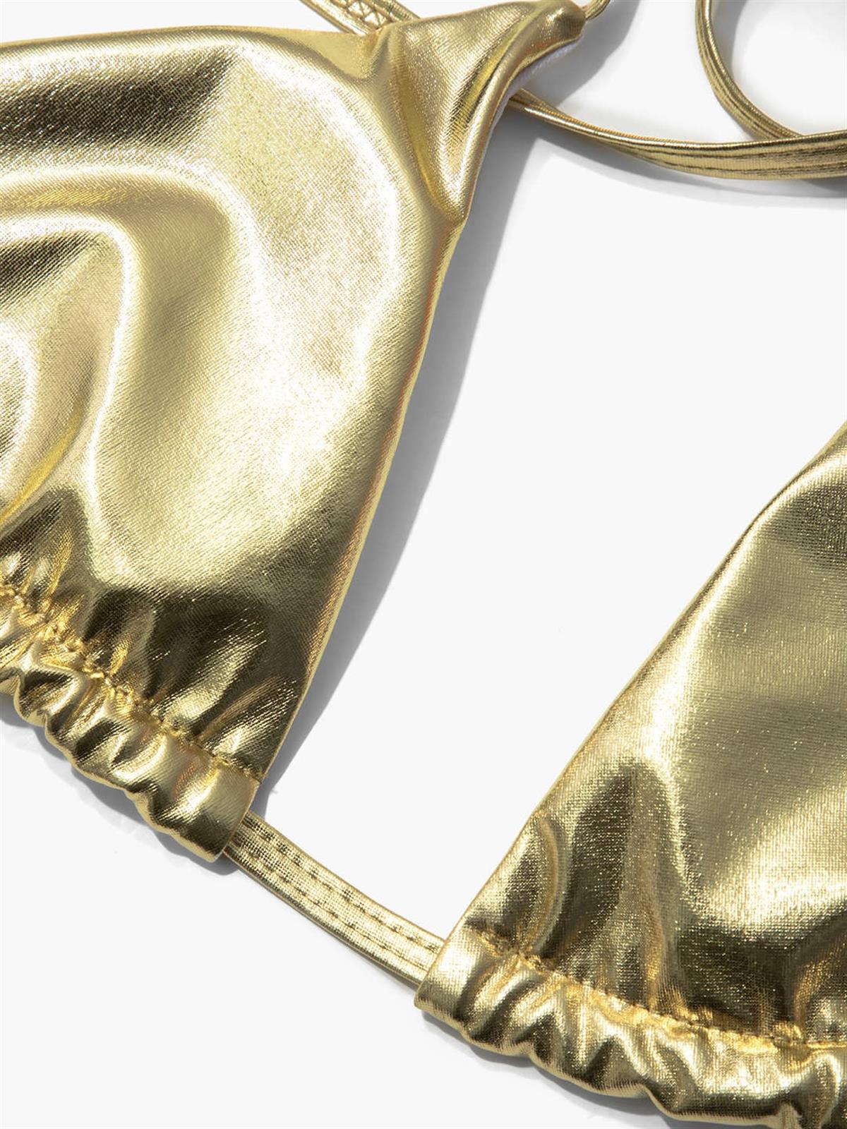 Metalik Bikini Takımı - Gold