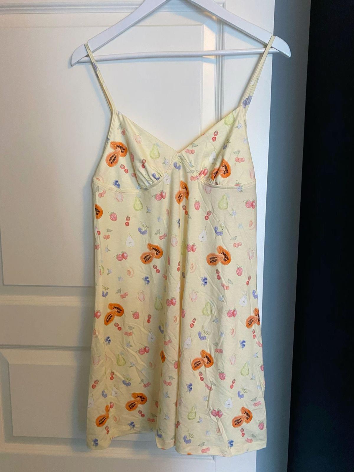 Meyve Desenli Mini Pijama Elbise