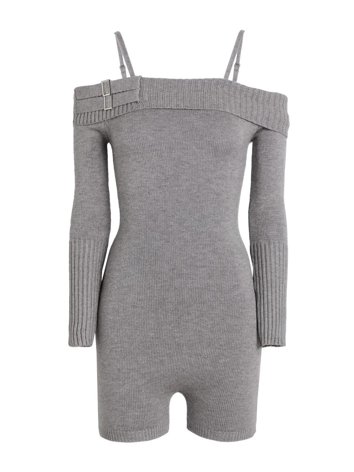 Mini Gri Örgü Tulum