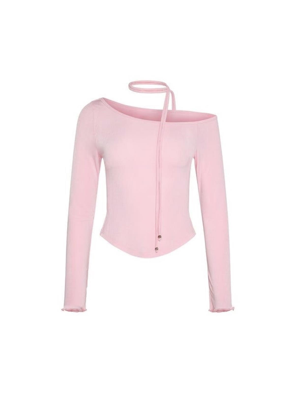 Naıva Asimetrik Pembe Bluz