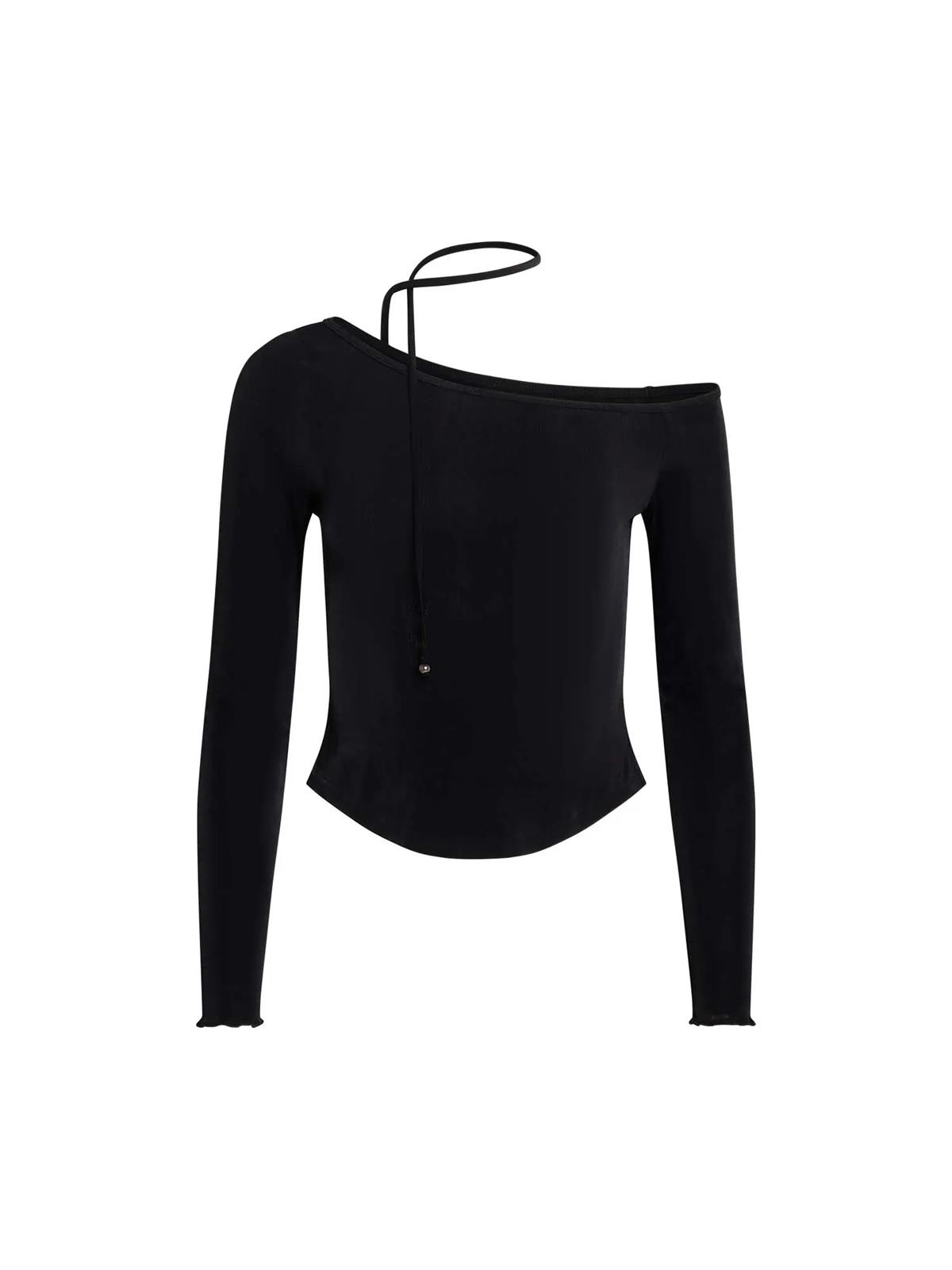 Naıva Asimetrik Siyah Bluz