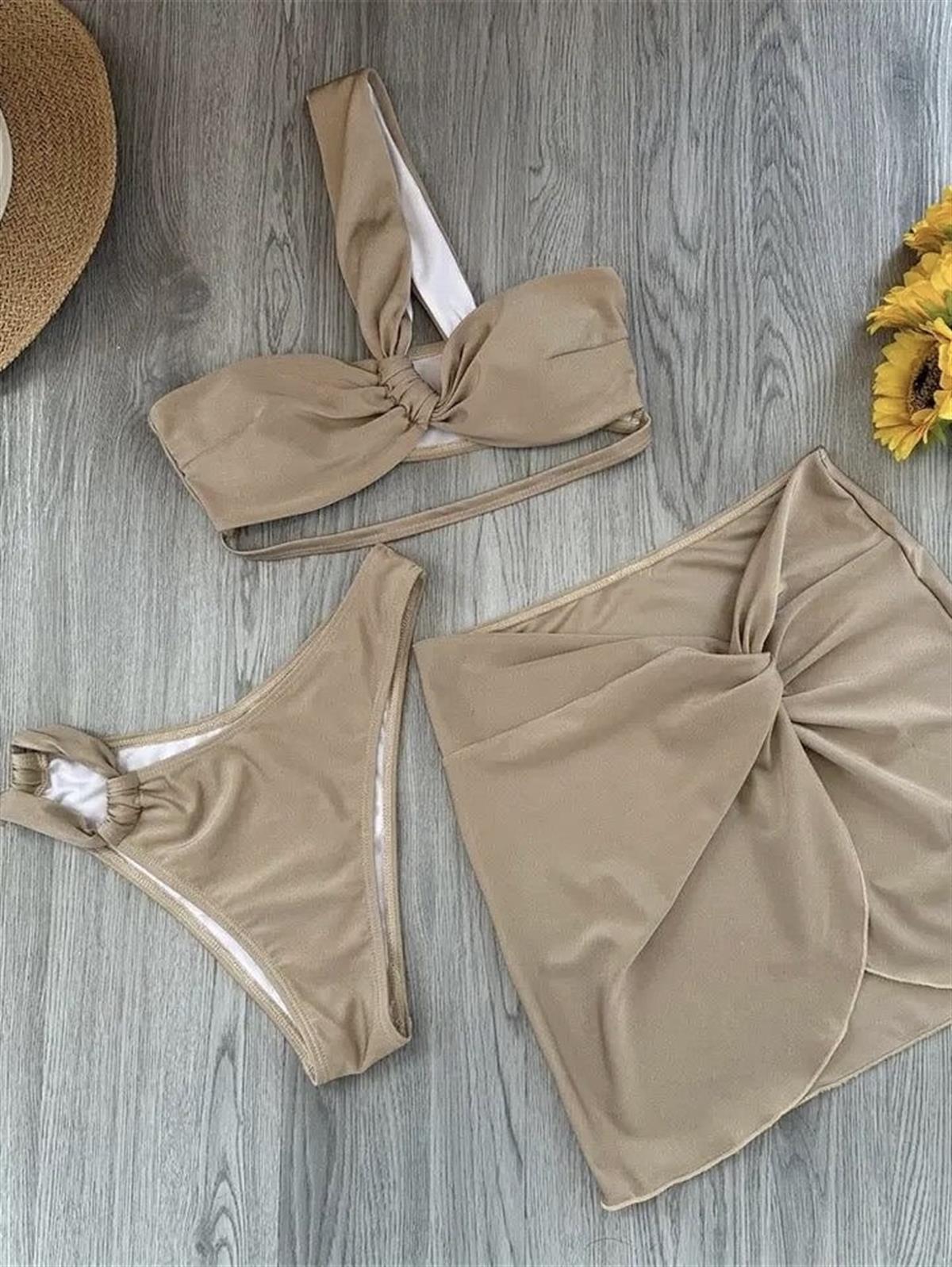 Nude Üç Parçalı Bikini Takımı