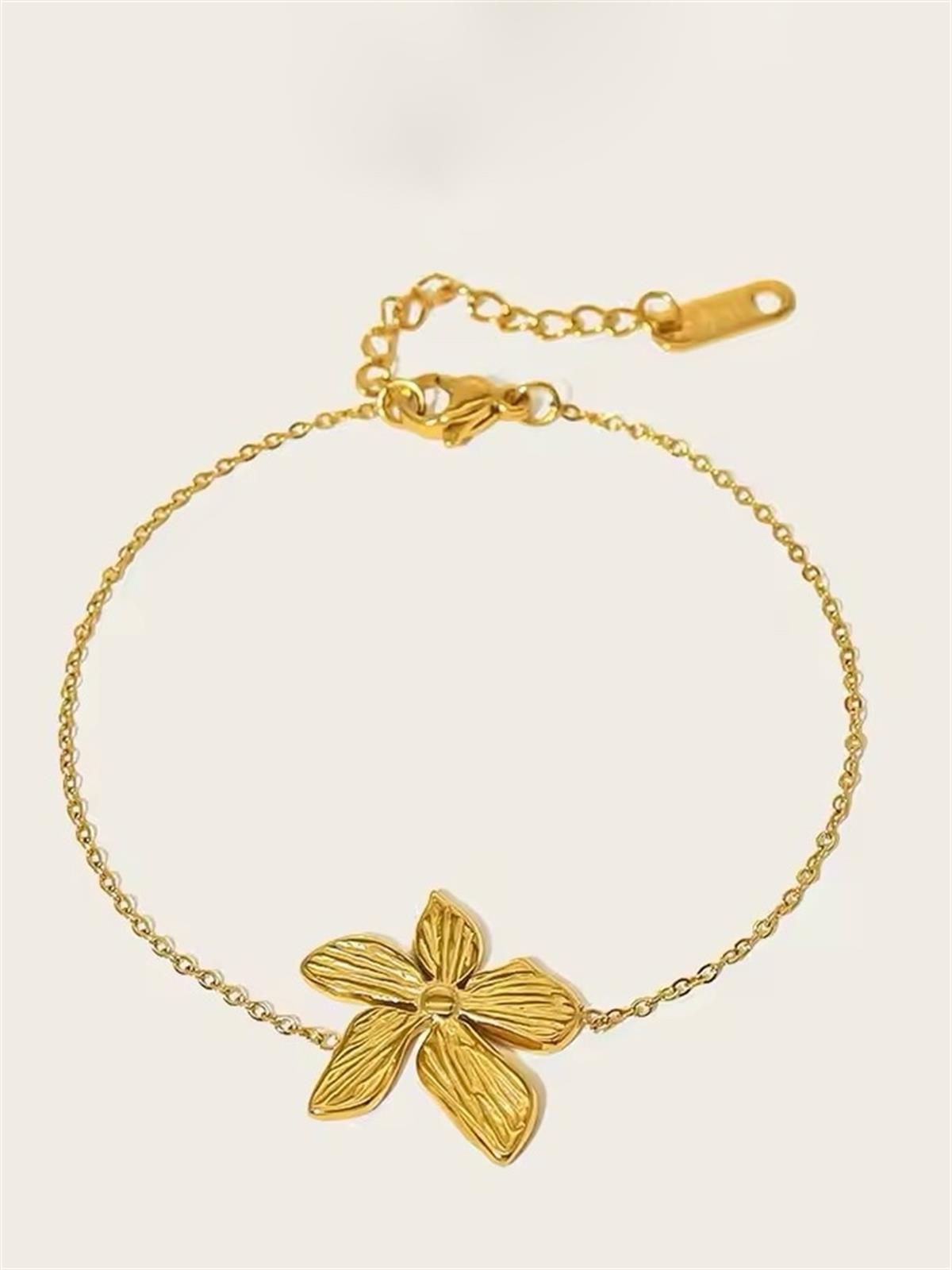 Paslanmaz Çelik Zincir Çiçek Bileklik
