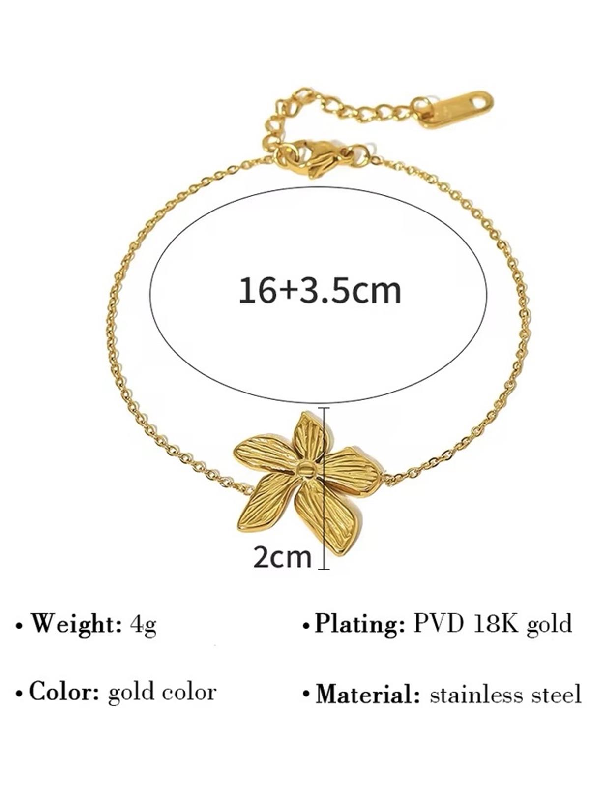 Paslanmaz Çelik Zincir Çiçek Bileklik