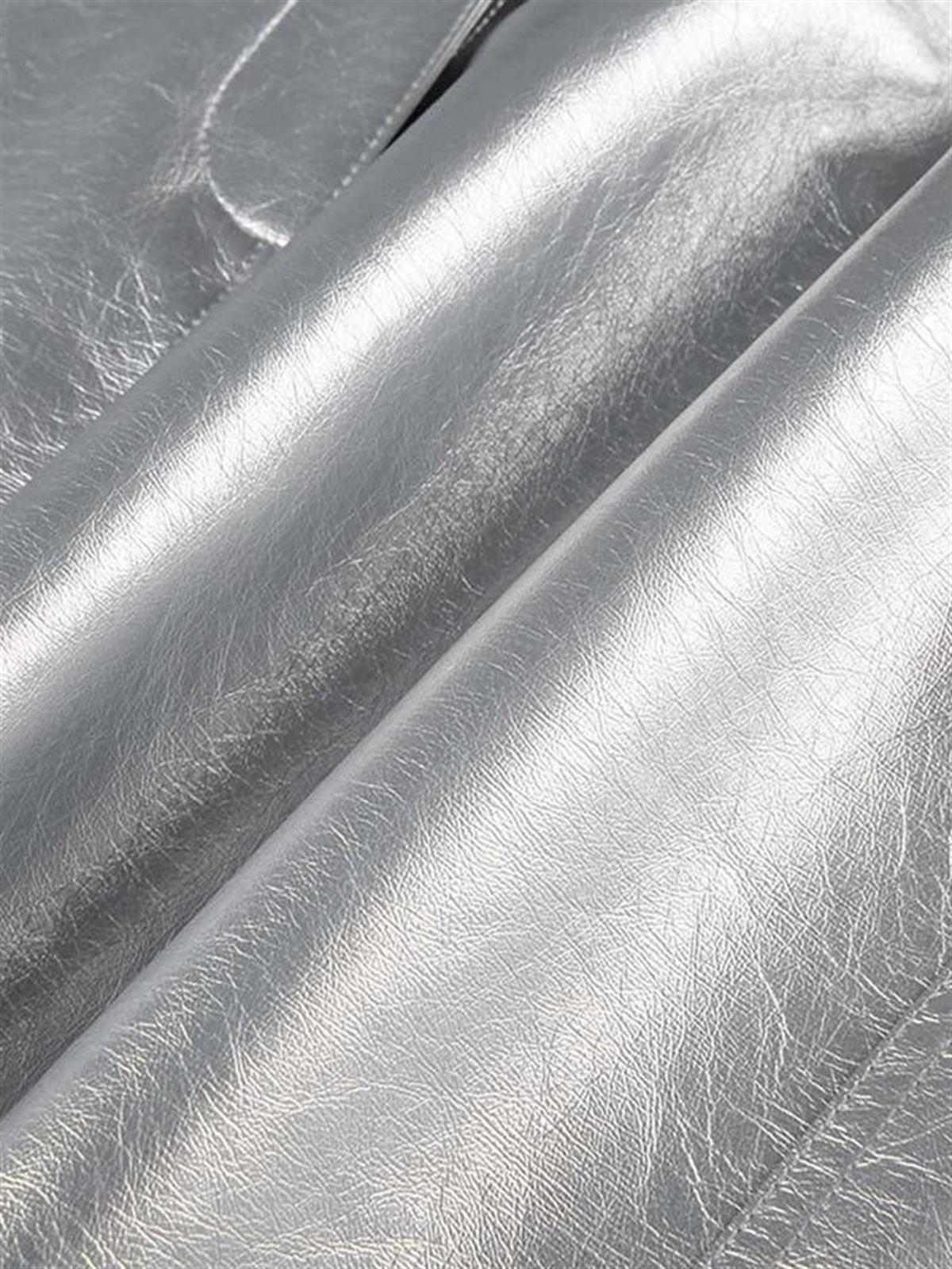 Sılver Metalik Mini Etek