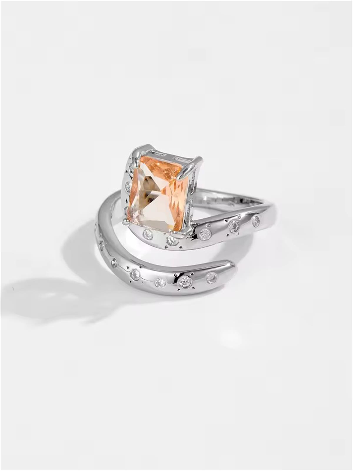 Silver Taş Ayarlanabilir Yüzük / 925 Ayar Gümüş 