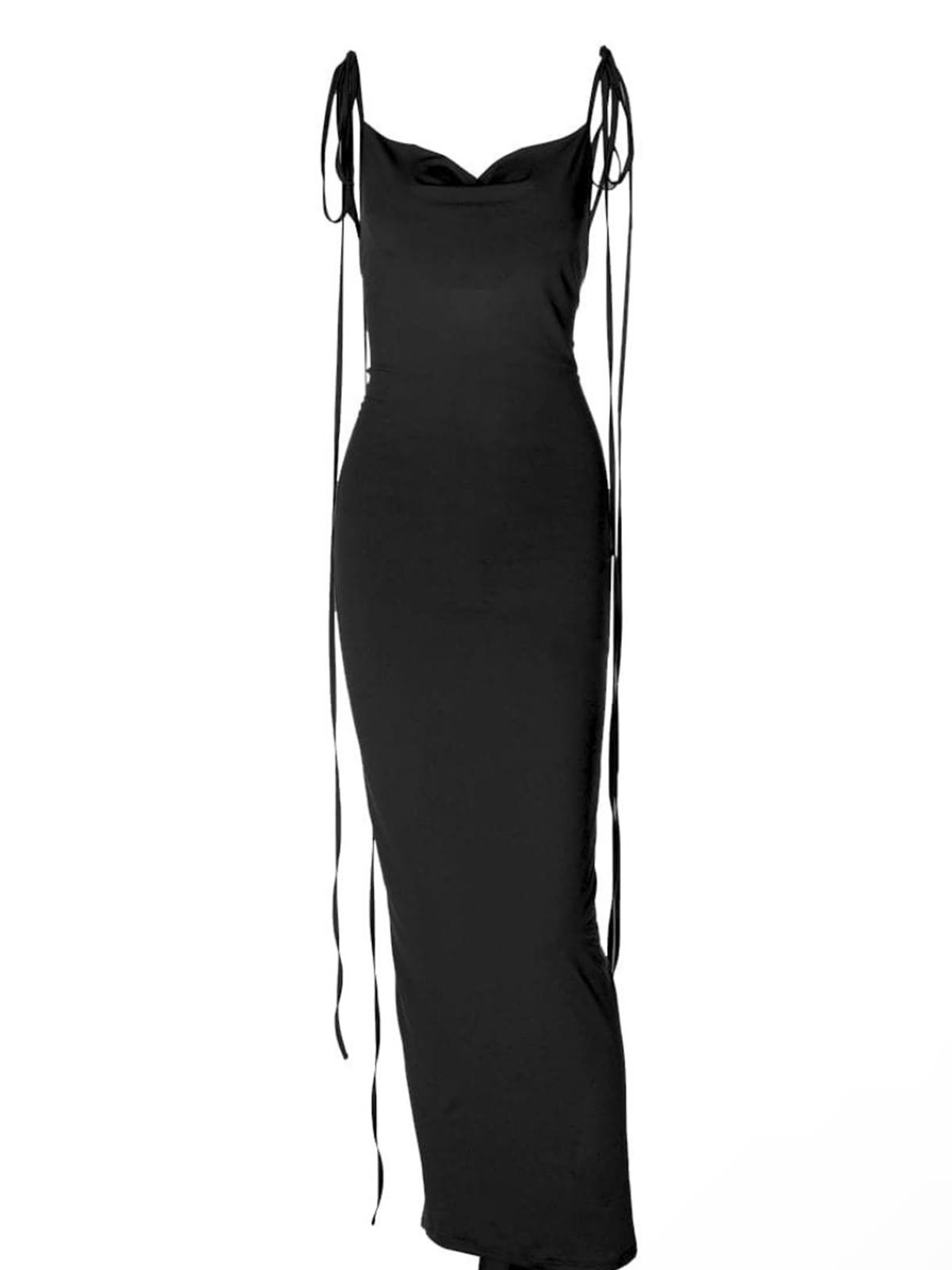 Sırt Dekolteli Büzgülü Elbise