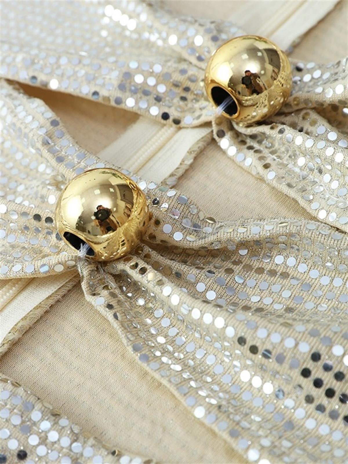 Straplez Pullu Uzun Gece Elbisesi