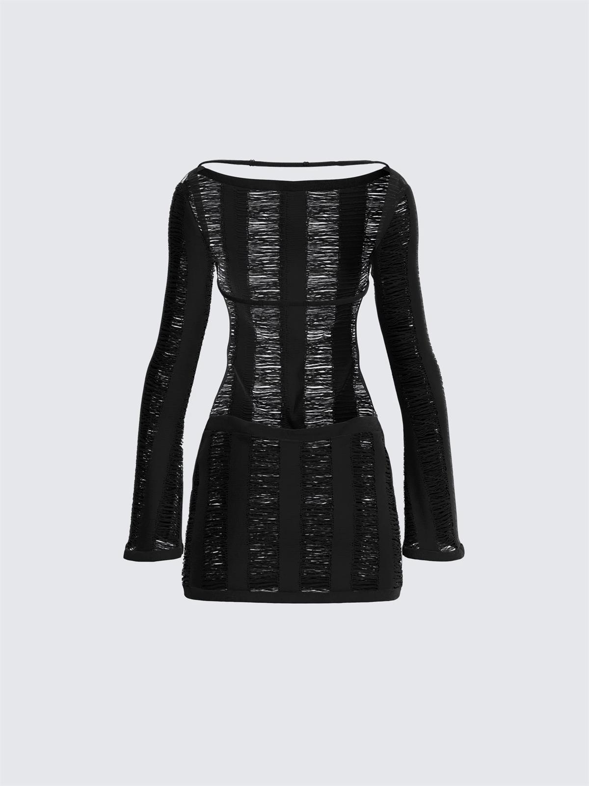 Sulena Örgü Elbise - Siyah