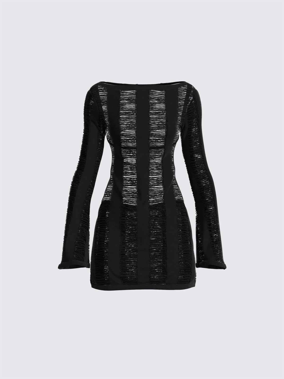 Sulena Örgü Elbise - Siyah