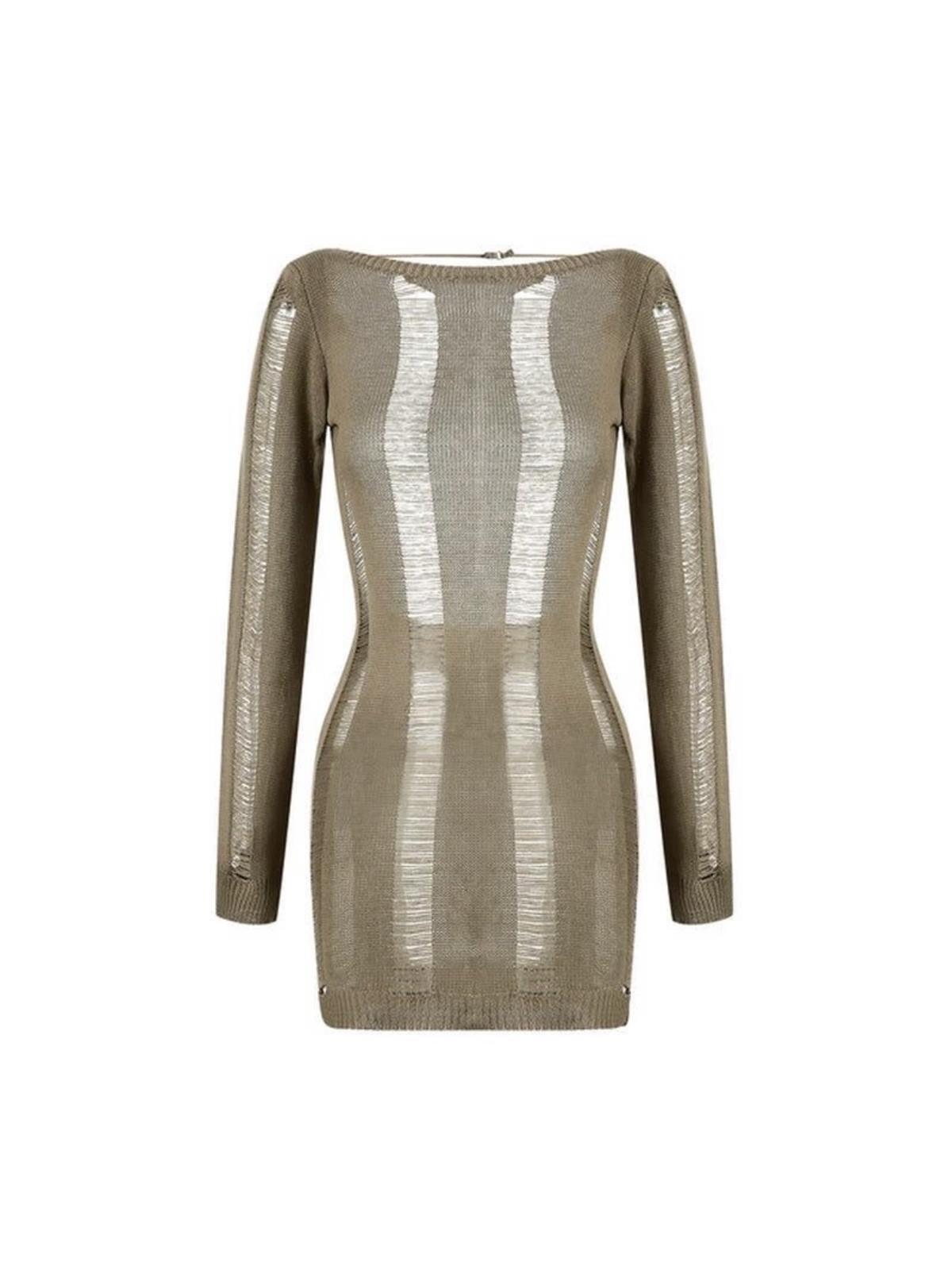 Sulena Örgü Elbise - Vizon