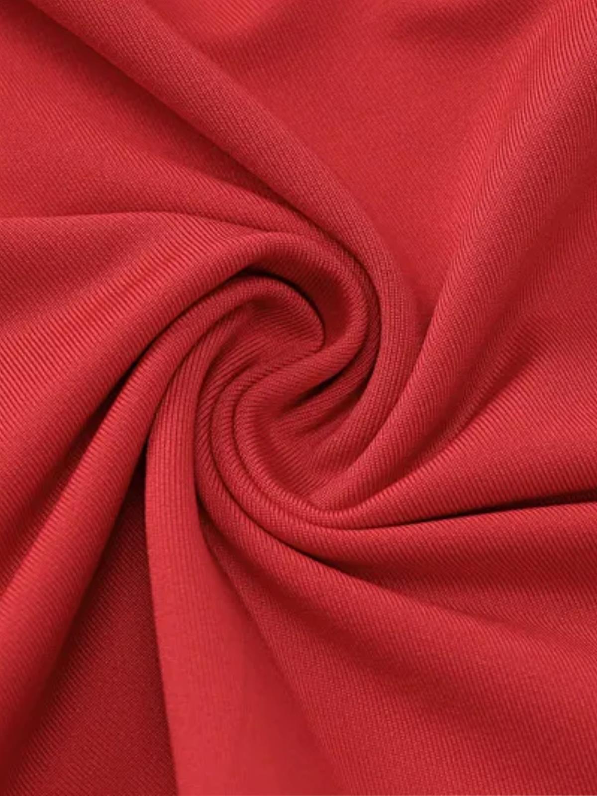 Sırt Dekolteli Askılı Kırmızı Elbise