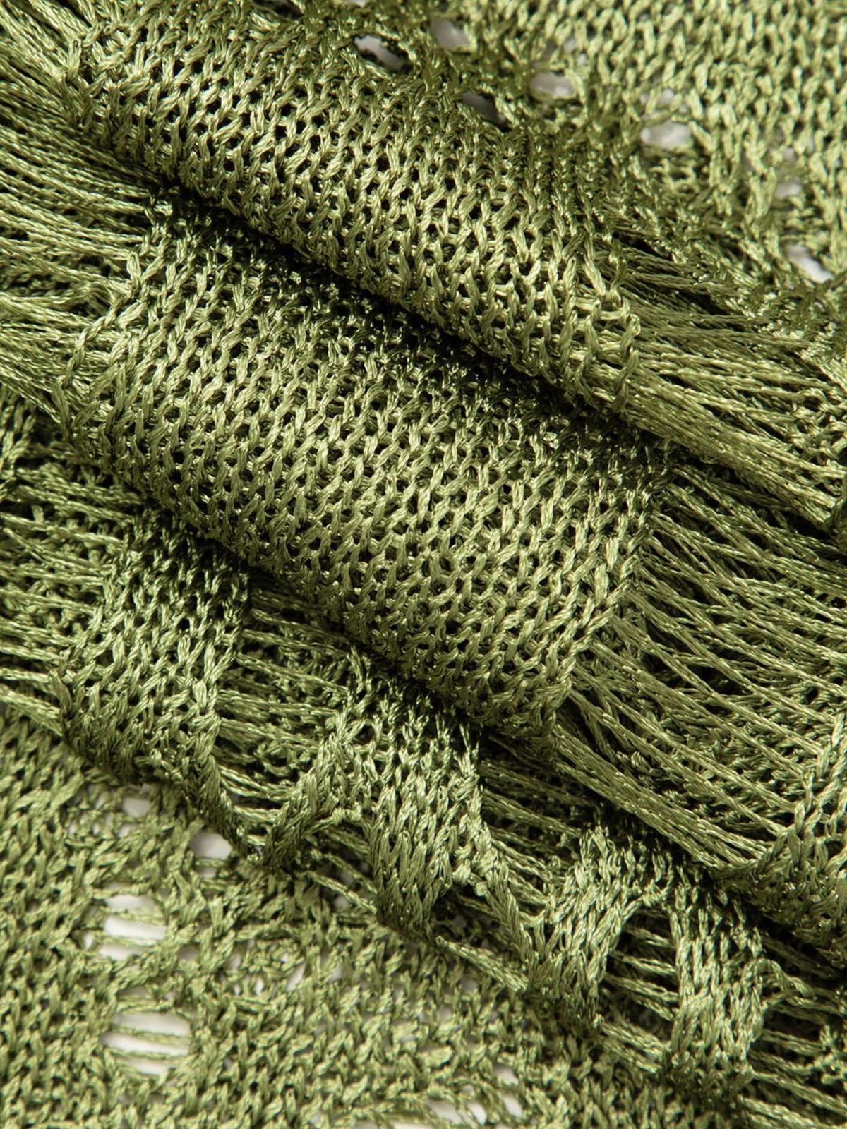 Yeşil Örgü Transparan Elbise