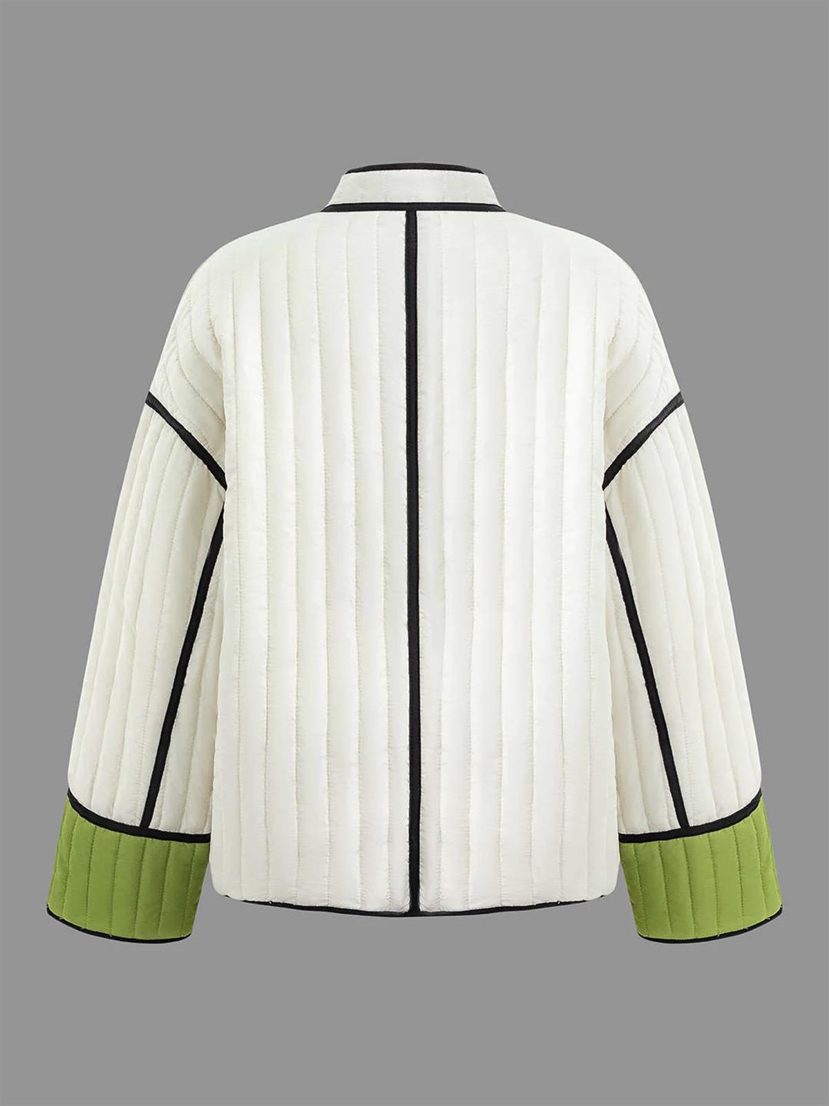Yeşil Şeritli Kapitone Ceket