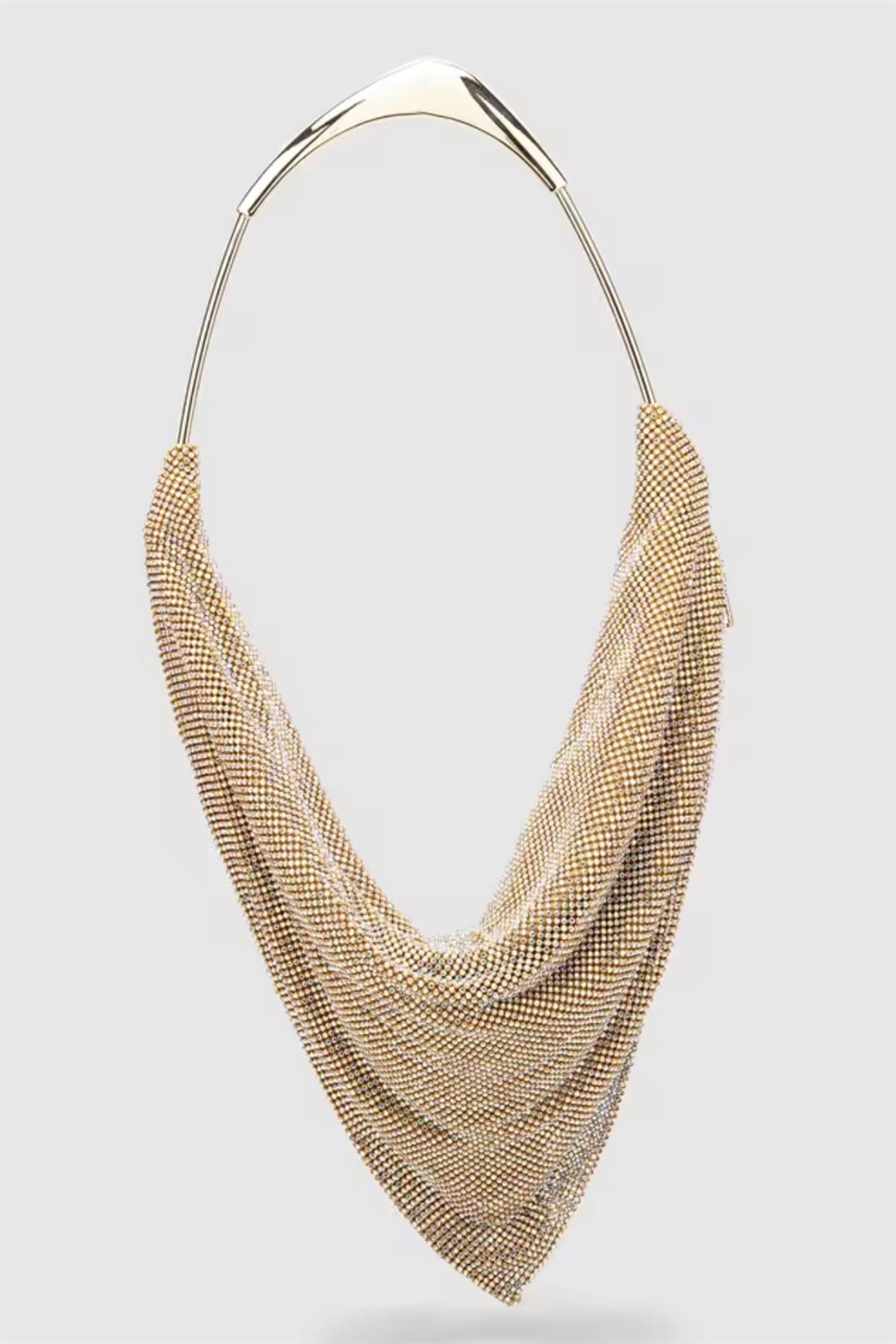 Zincir Dökümlü Gold Gece Çantası