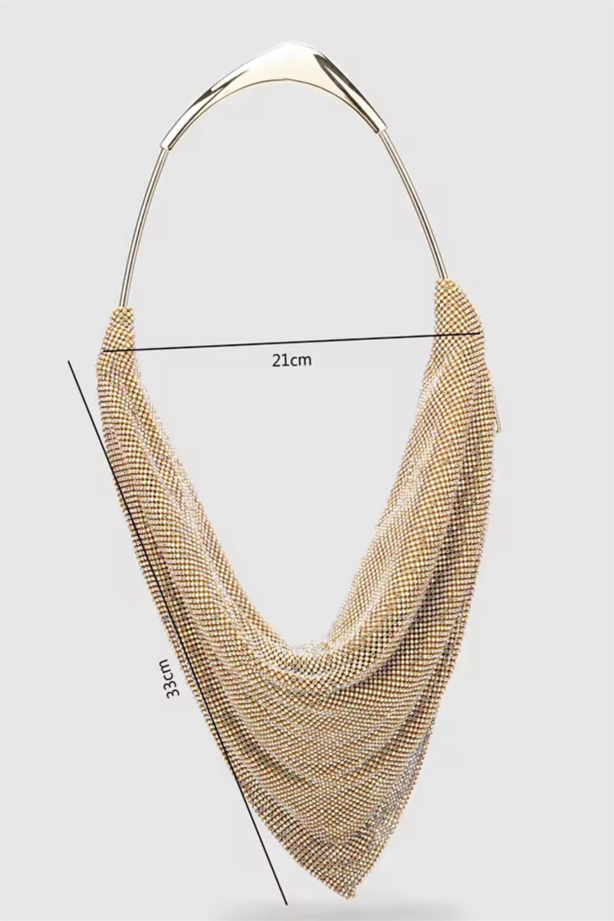 Zincir Dökümlü Gold Gece Çantası