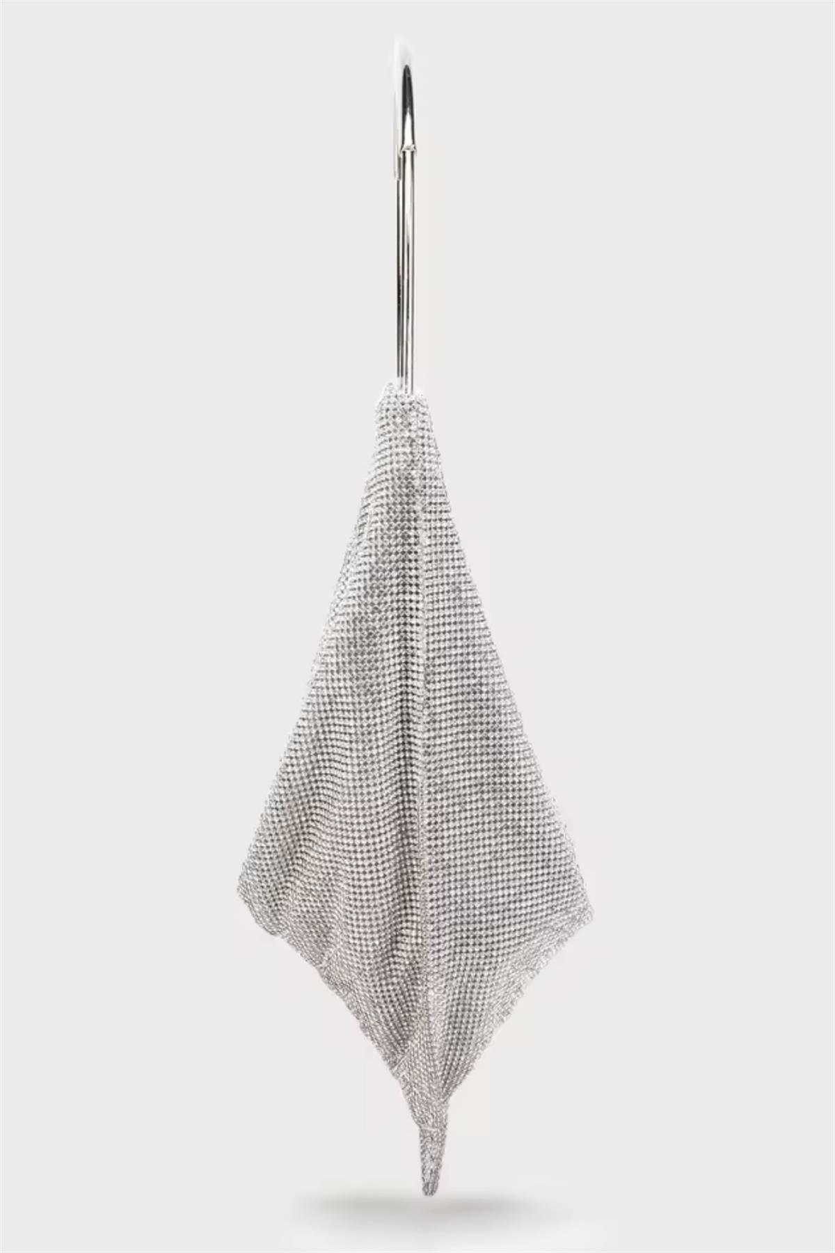 Zincir Dökümlü Silver Gece Çantası