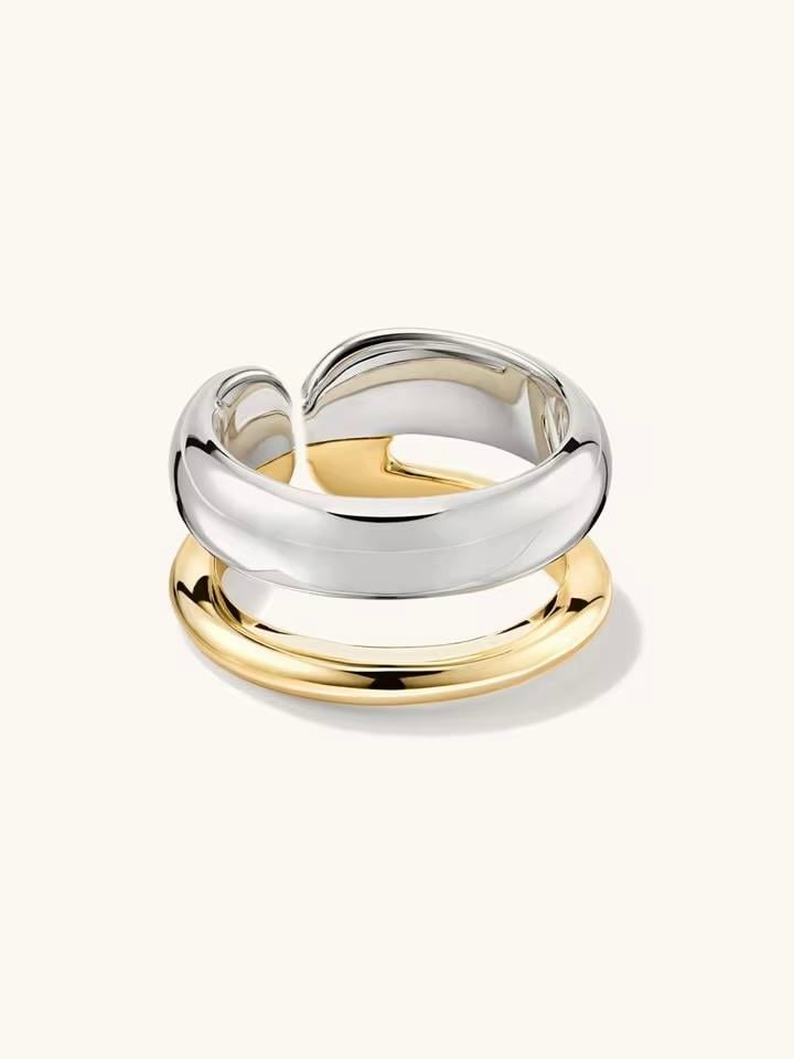 Çift Renk Yüzük / 925 Ayar Gümüş