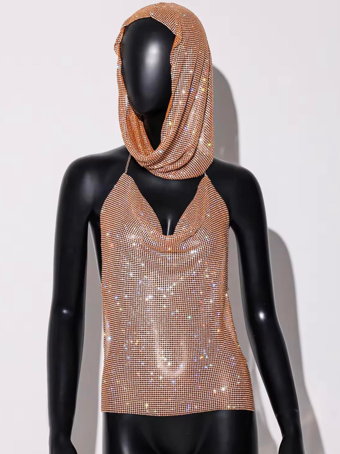 Kapüşonlu Chainmail Gold Büstiyer