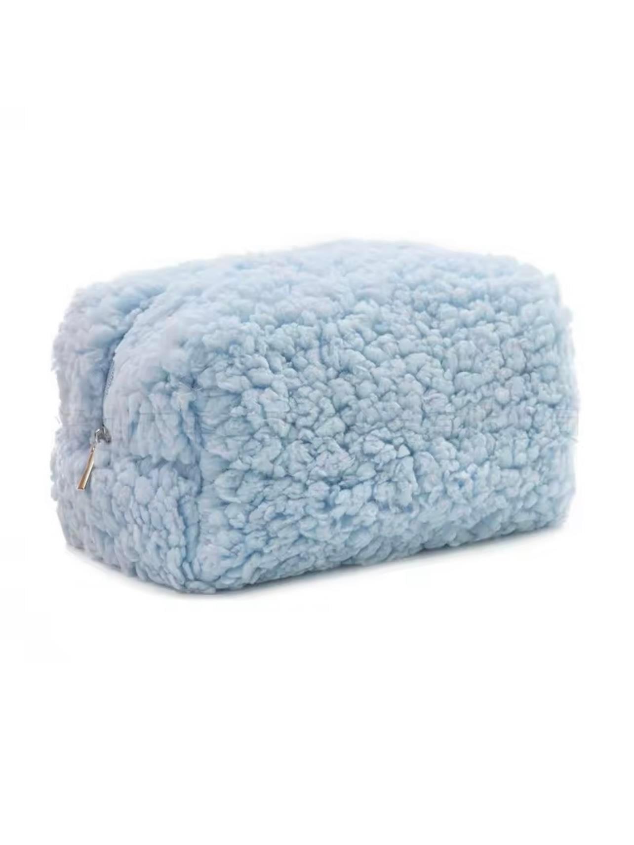 PELUŞ MAVİ MAKYAJ ÇANTASI