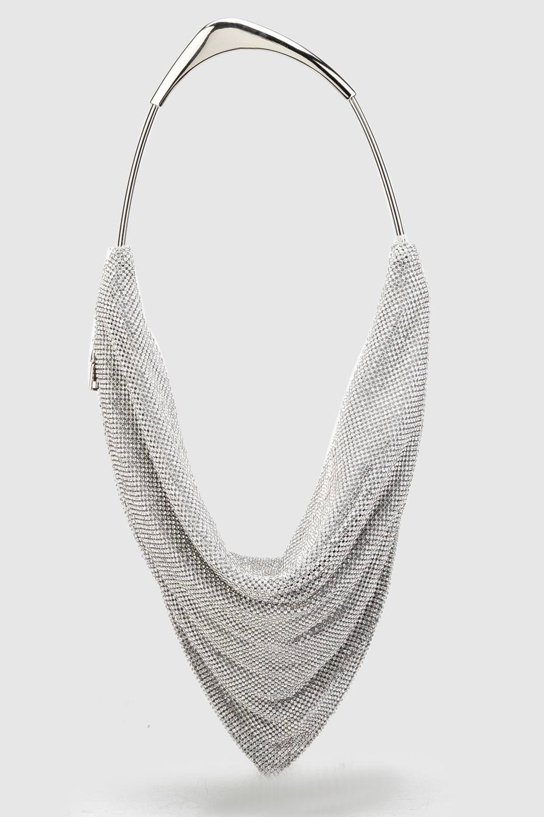 Zincir Dökümlü Silver Gece Çantası