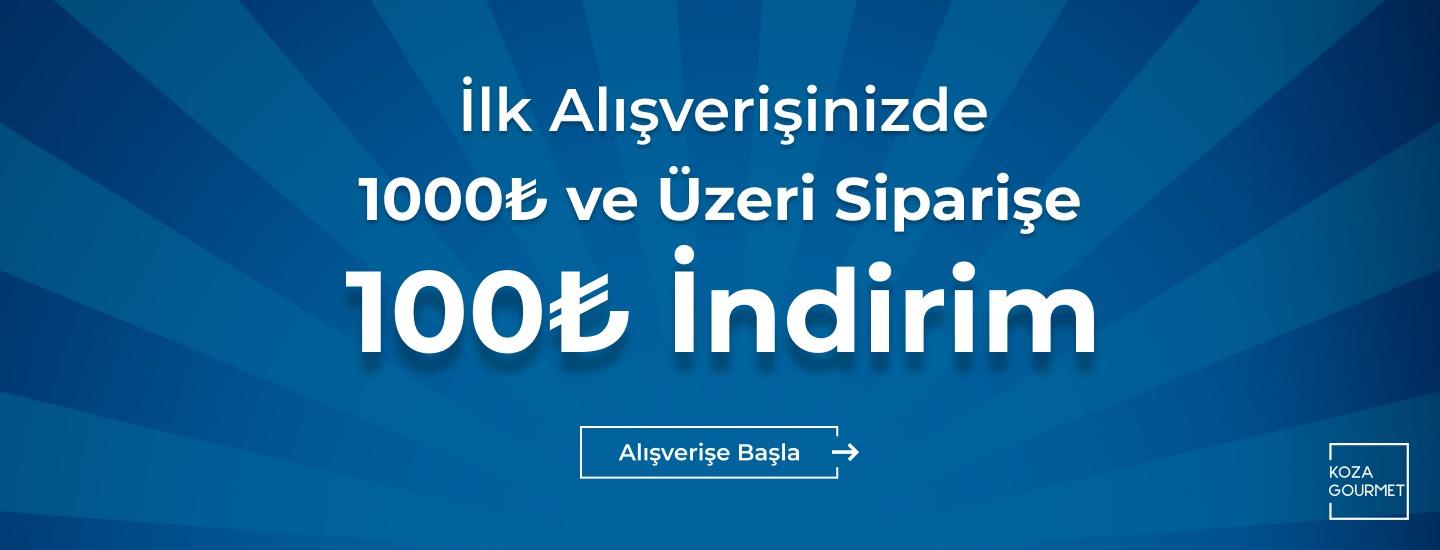 Yeni Üyeliklerde 1000 tl ve üzeri İlk Siparişe Özel 100 tl İndirim Fırsatı!