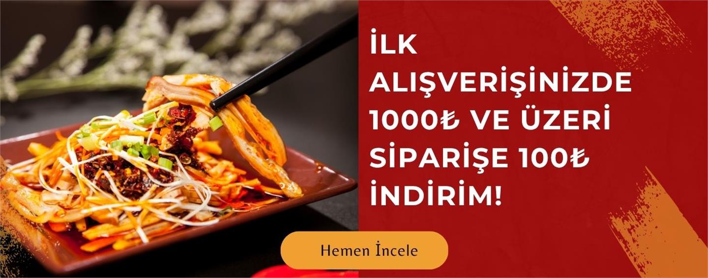 Yeni Üyeliklerde 1000 tl ve üzeri İlk Siparişe Özel 100 tl İndirim Fırsatı!