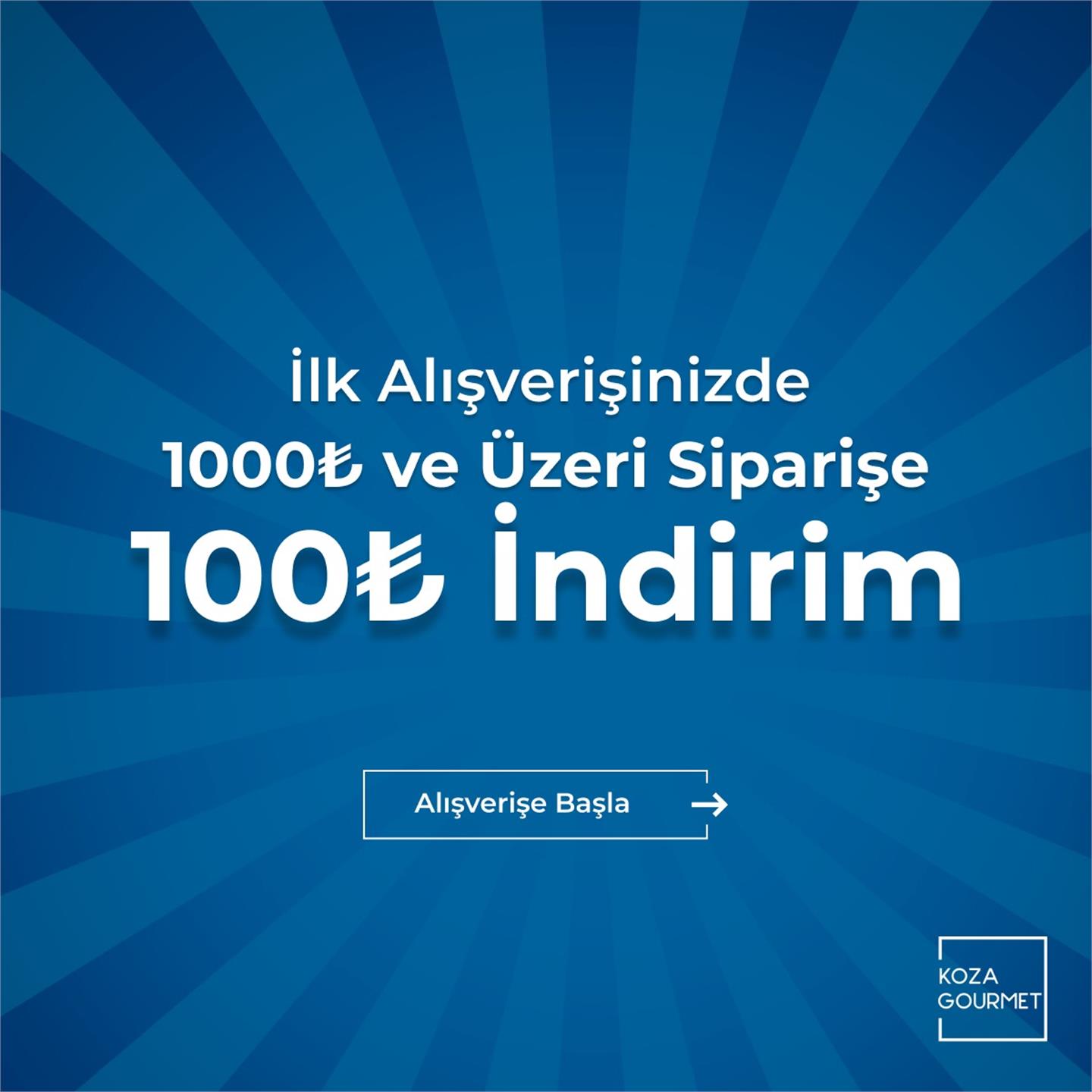 Yeni Üyeliklerde 1000 tl ve üzeri İlk Siparişe Özel 100 tl İndirim Fırsatı!