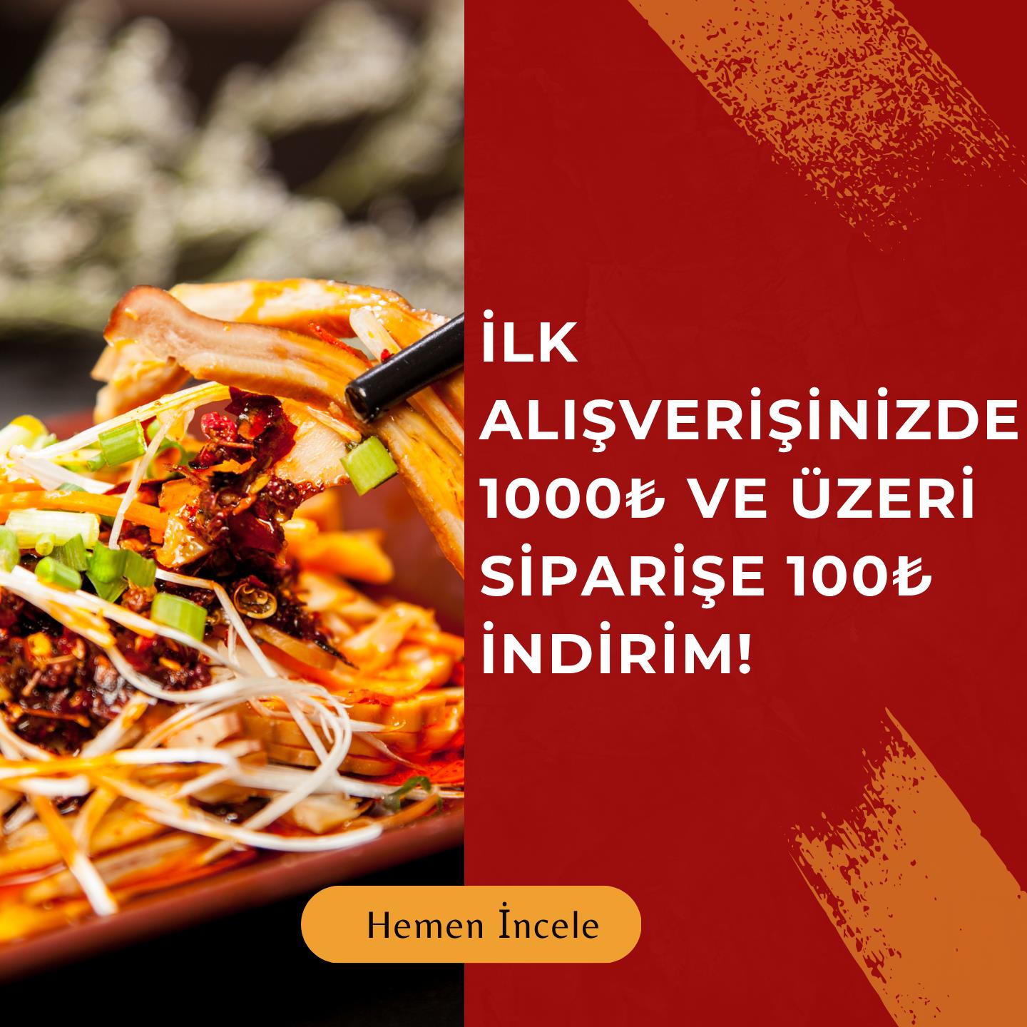 Yeni Üyeliklerde 1000 tl ve üzeri İlk Siparişe Özel 100 tl İndirim Fırsatı!