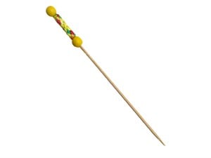 Sarı Desenli Bambu Kürdan (12 cm) 100 adet
