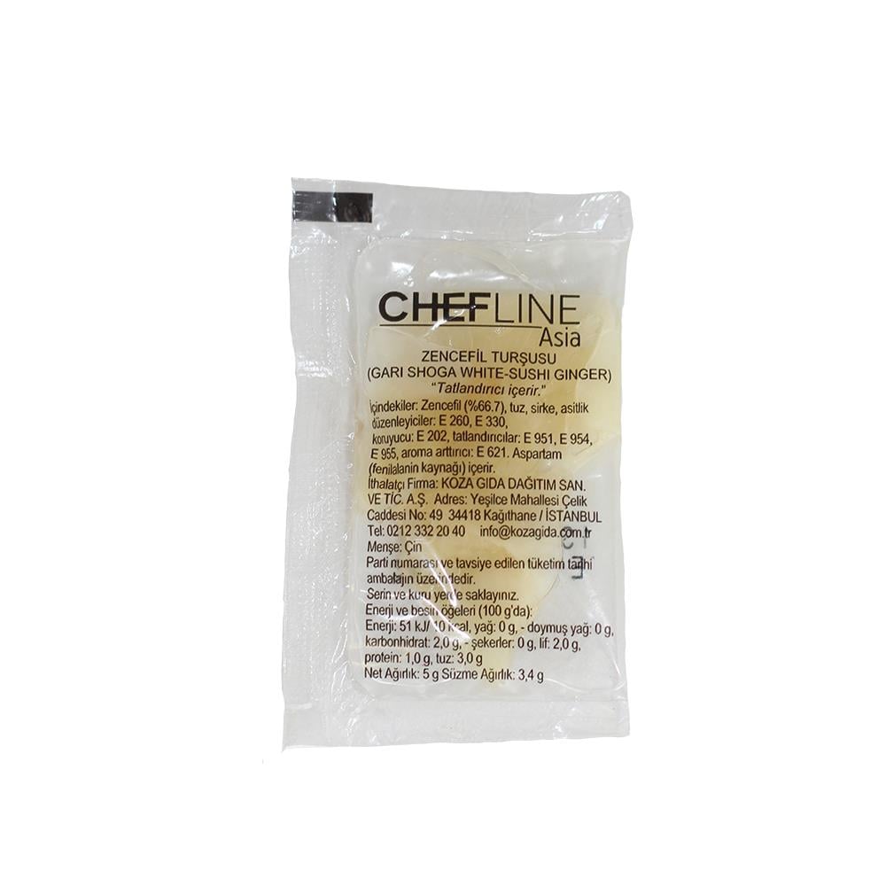 Chefline Asia Gari Shoga Saşe(Zencefil Turşusu) (12gX100adet)