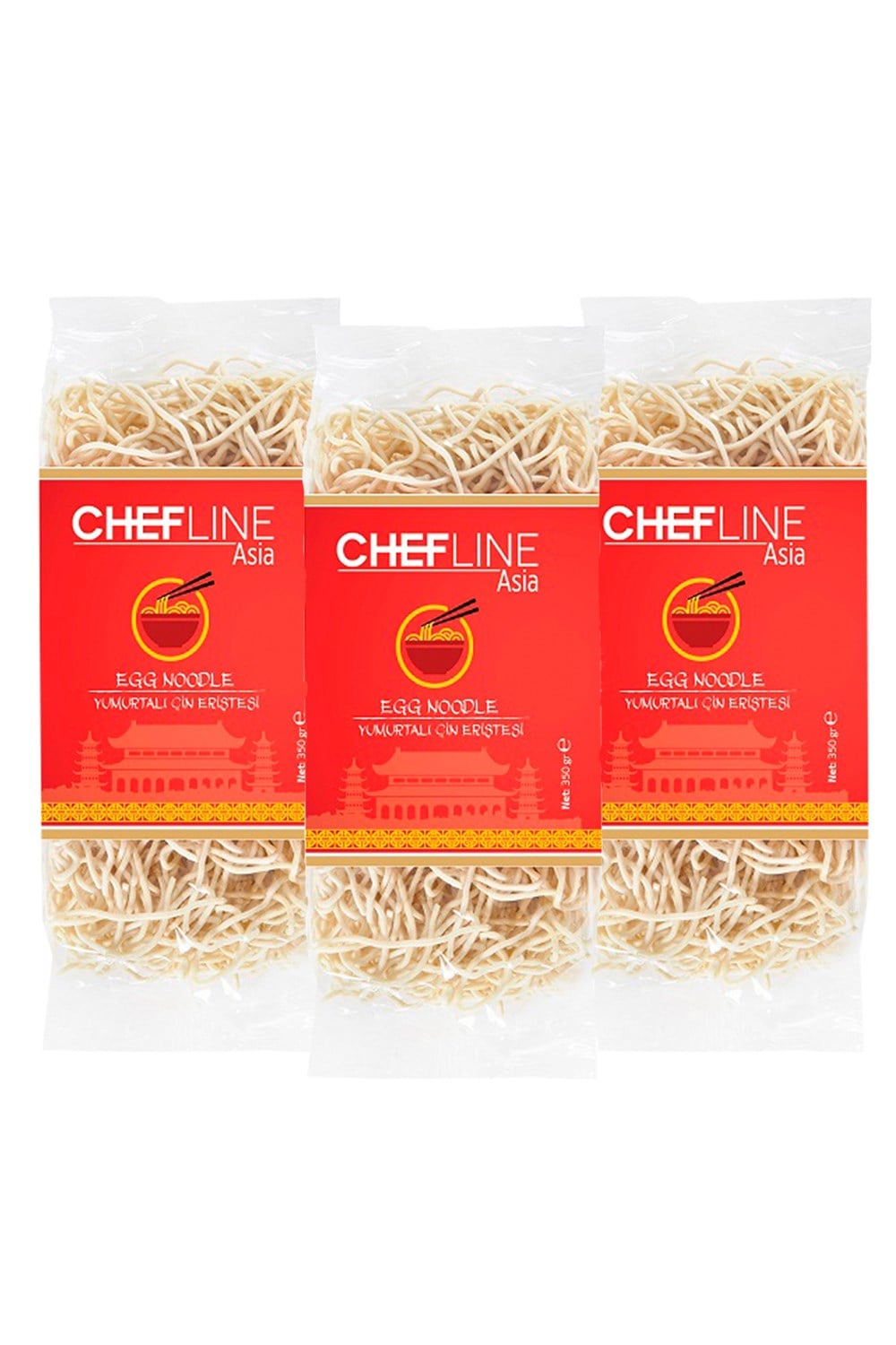Chefline Asia Yumurtalı Çin Eriştesi 3X350Gr.