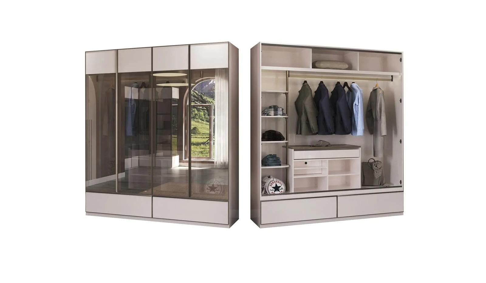 Milano 200 cm Akordiyon Dolap - Mazello Mobilya'da