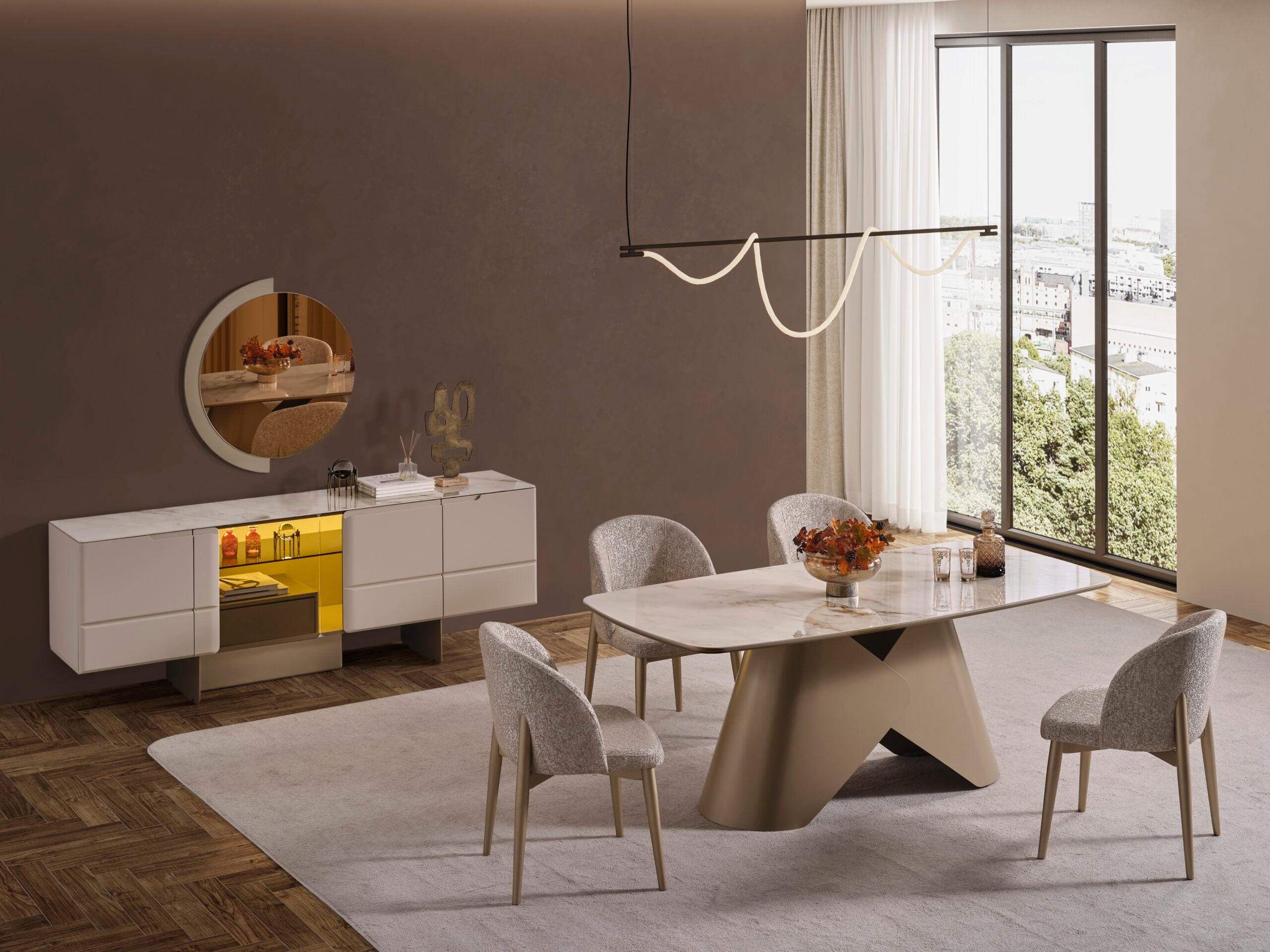 Oslo Luxury Yemek Odası Takımı - Mazello Mobilya'da