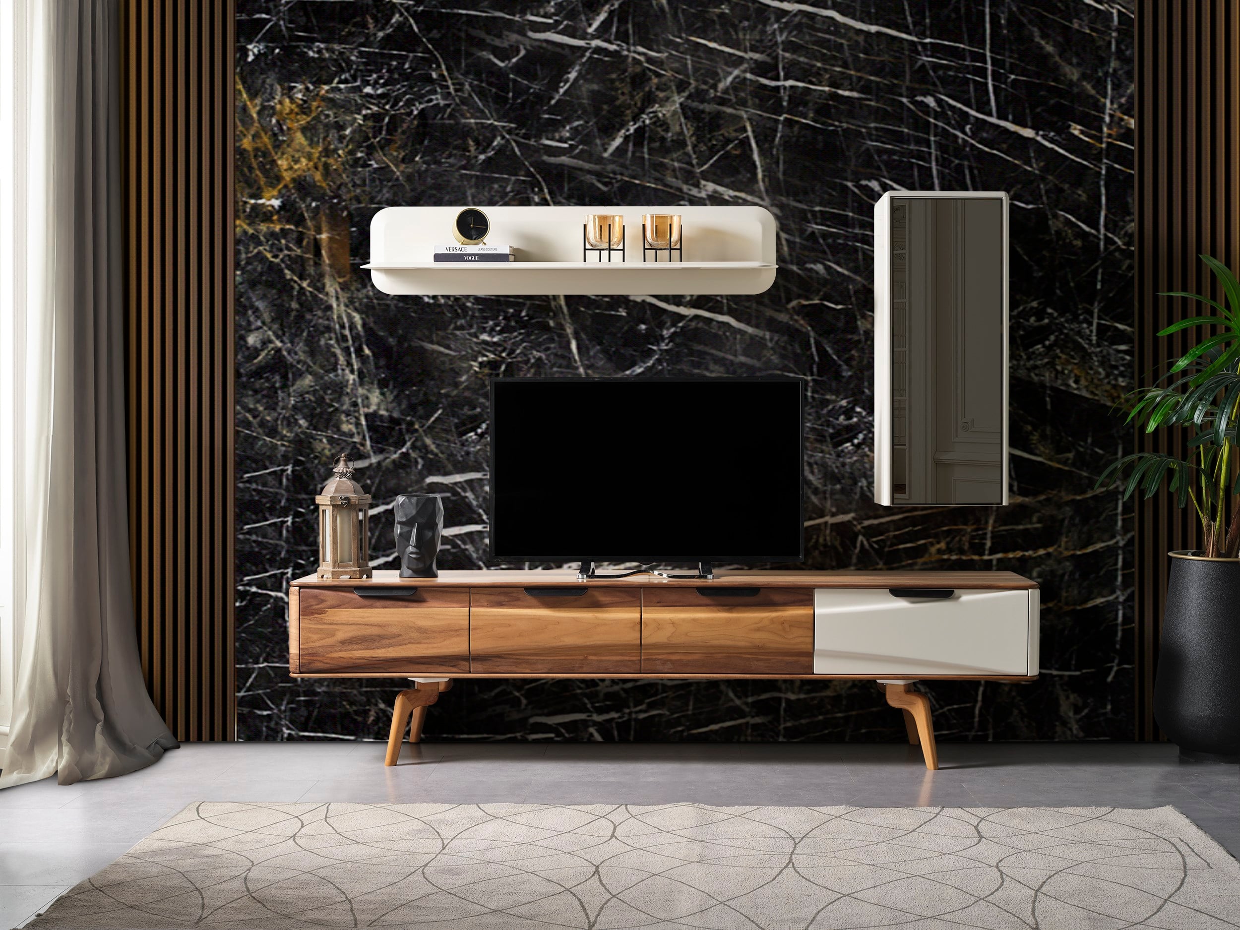 Wooden Plus TV Ünitesi - Mazello Mobilya'da