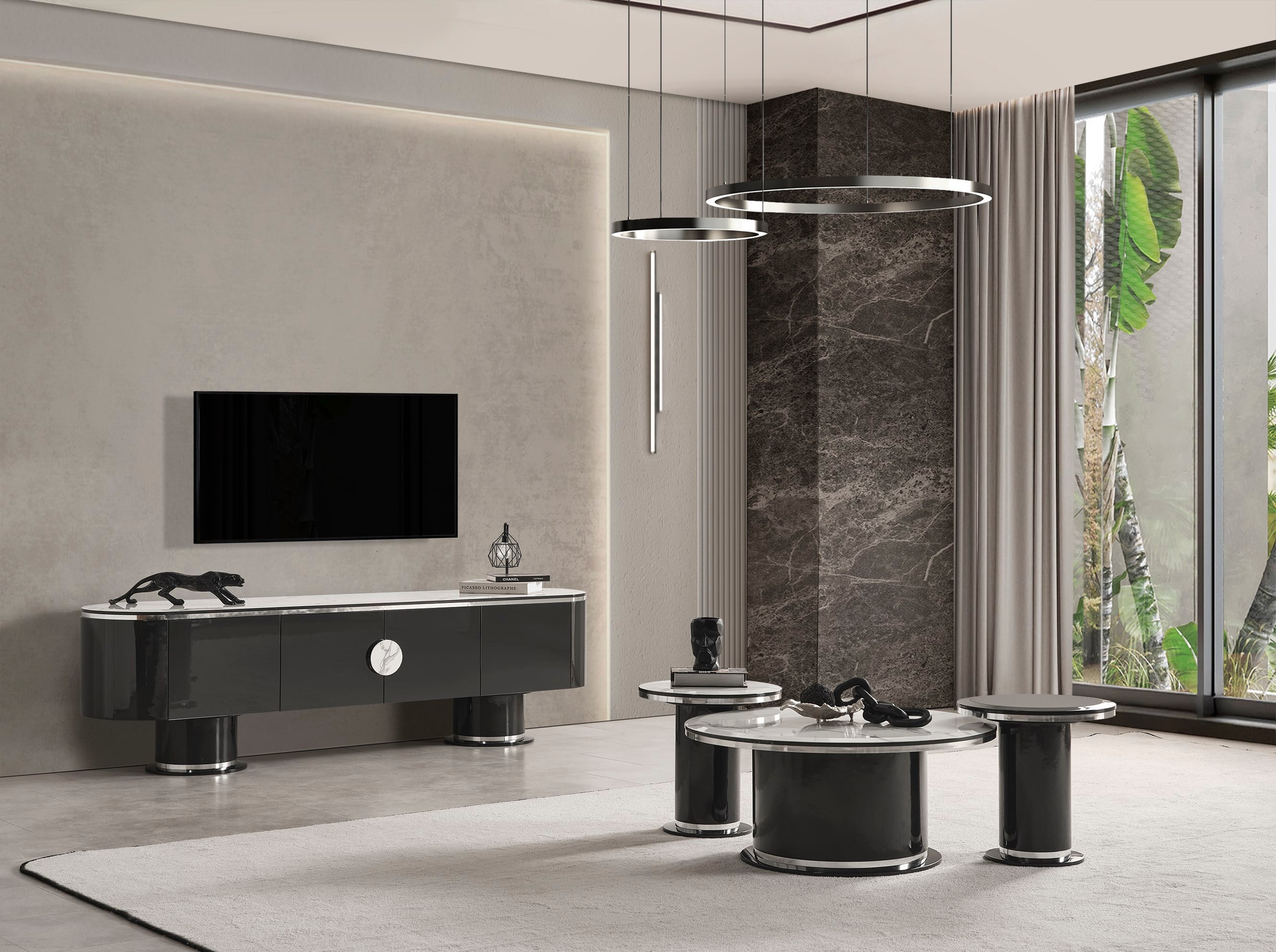 Cartier Antrasit TV Ünitesi - Mazello Mobilya'da