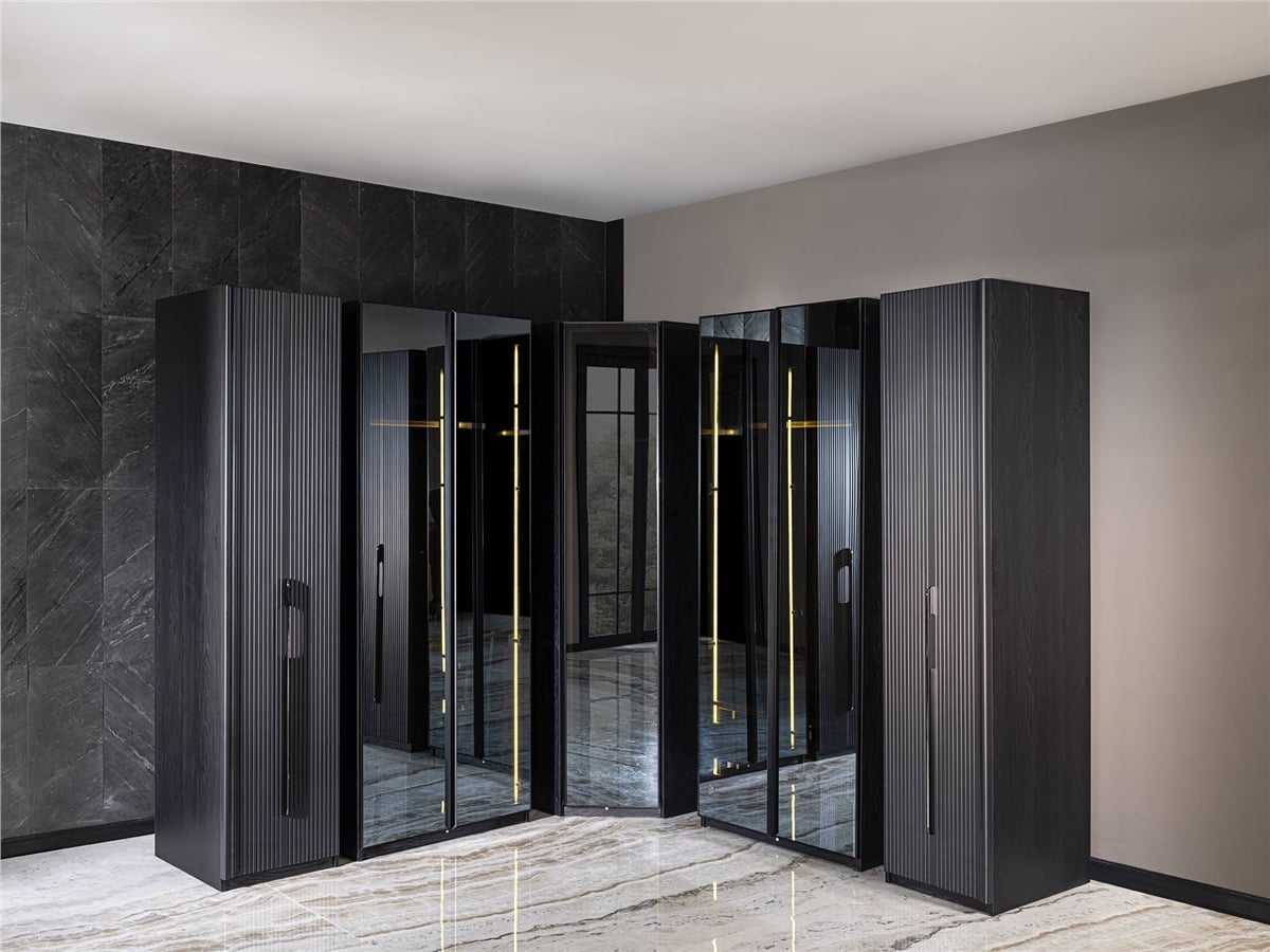 Lion Dolap Çiftli Çekmeceli Camlı Modül