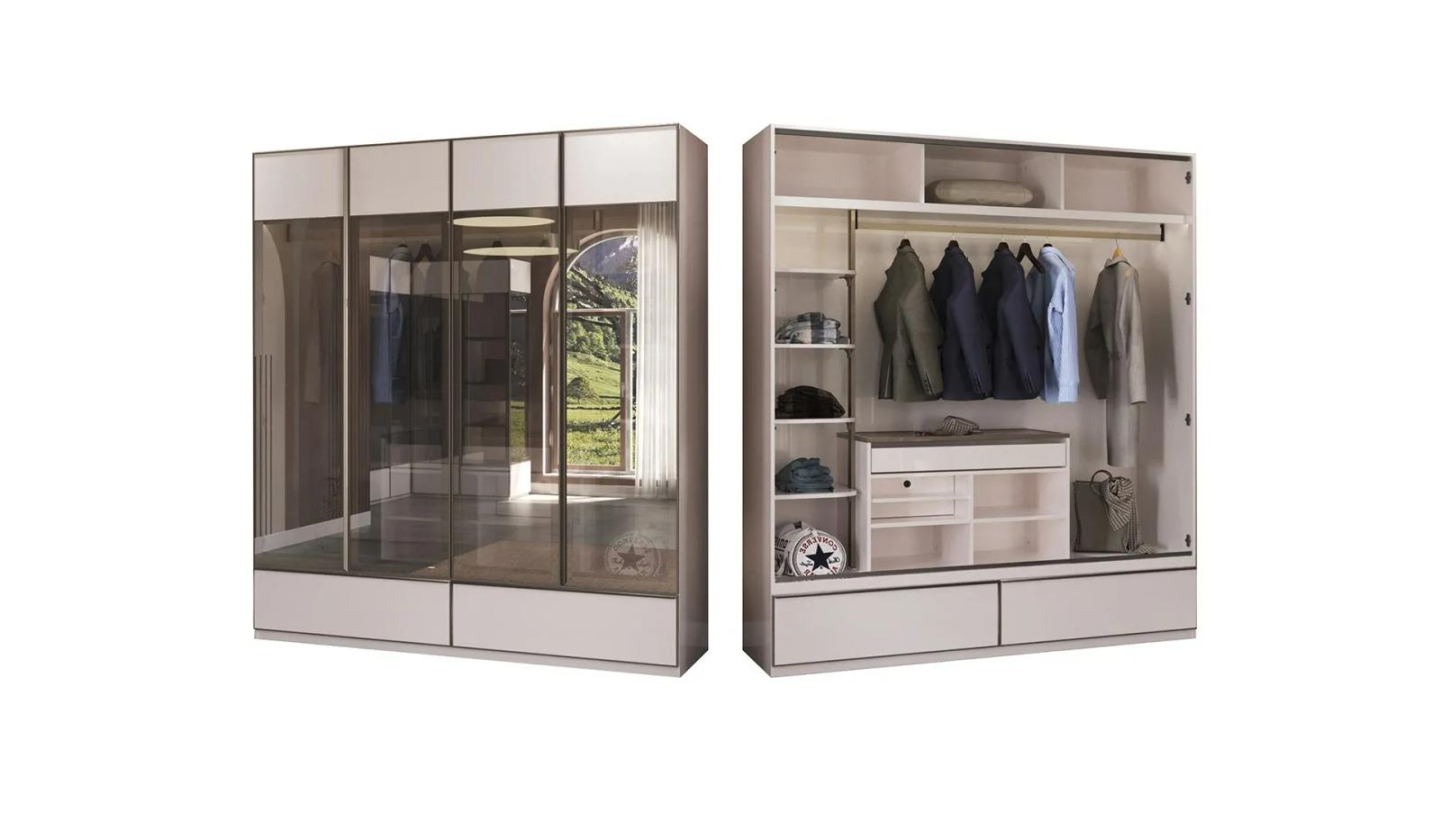 Milano 200 cm Akordiyon Dolap - Mazello Mobilya'da