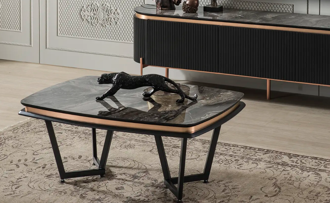 Tesla Black Bronze Orta Sehpa - Mazello Mobilya'da