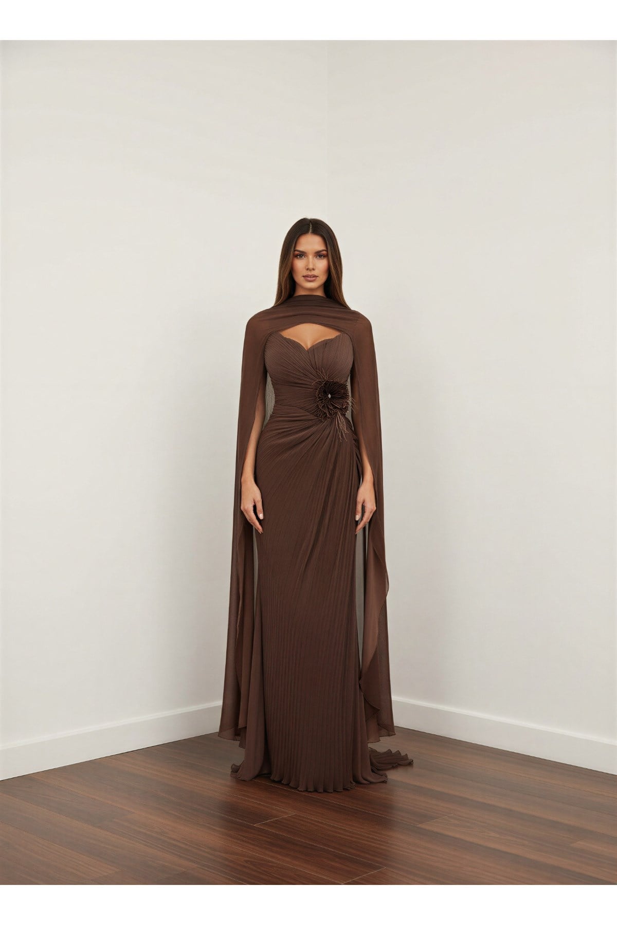 STRAPTEZ ŞİFON ELBİSE