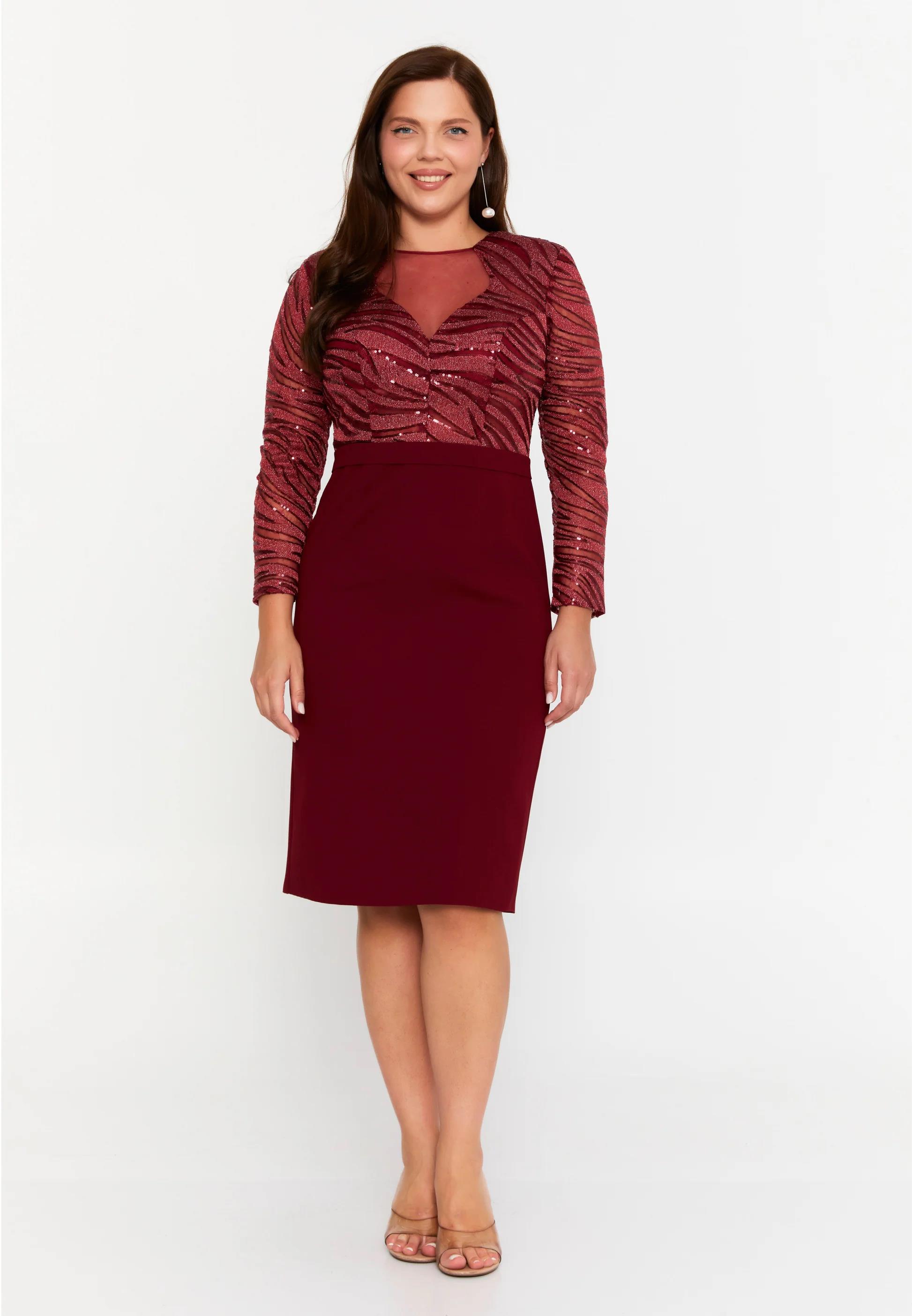 6129SDA ÜSTÜ DANTEL ETEĞİ MARCO MOTTİ SATEN ELBİSE