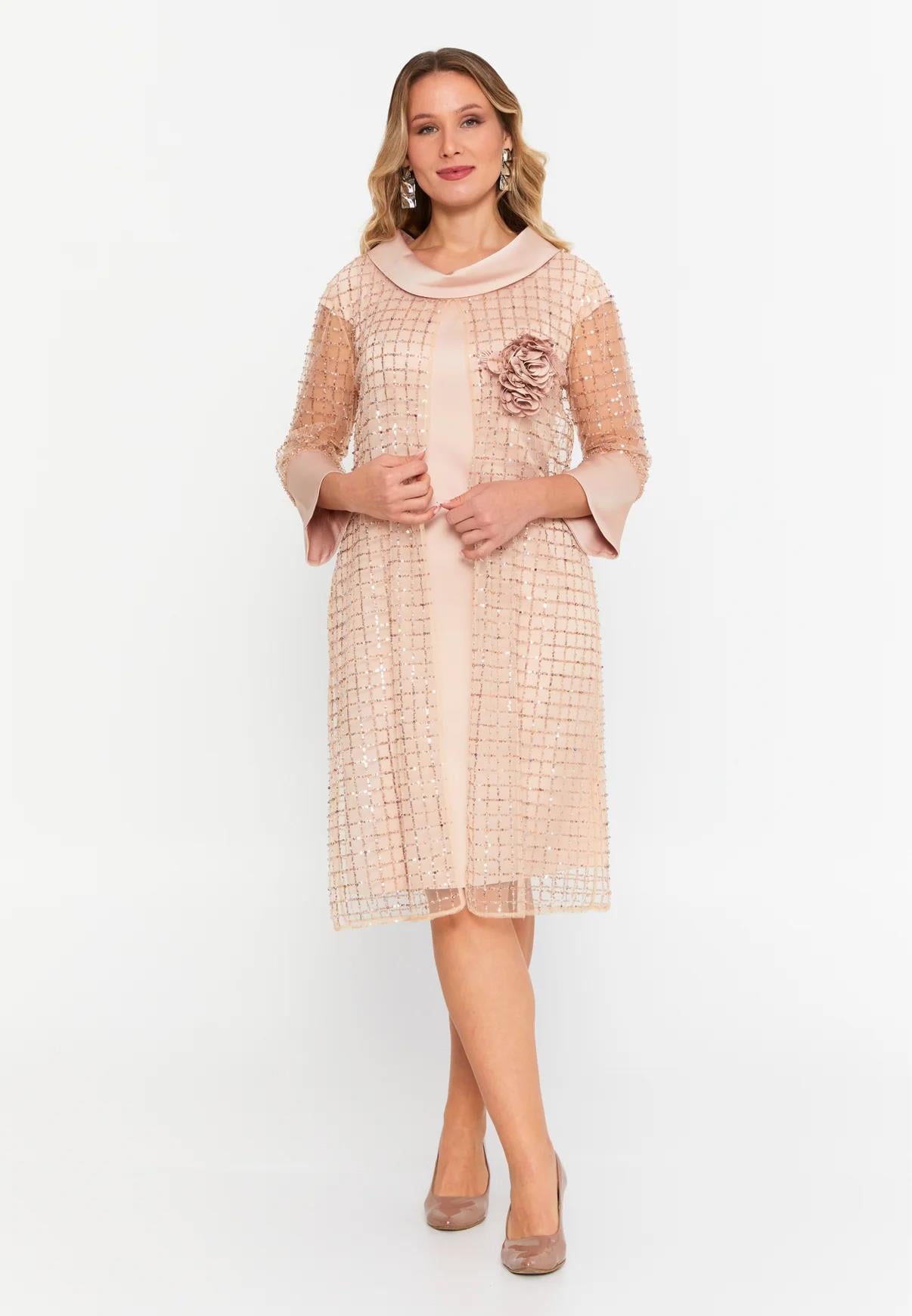 PAYET CEKETLİ KREP ELBİSE