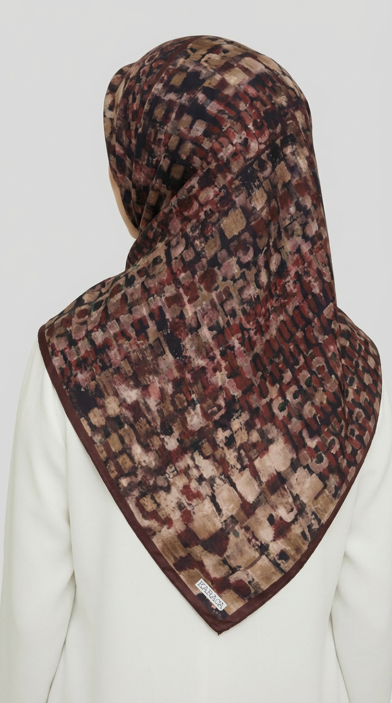 CANVAS DESENLİ RAYON EŞARP - BORDO