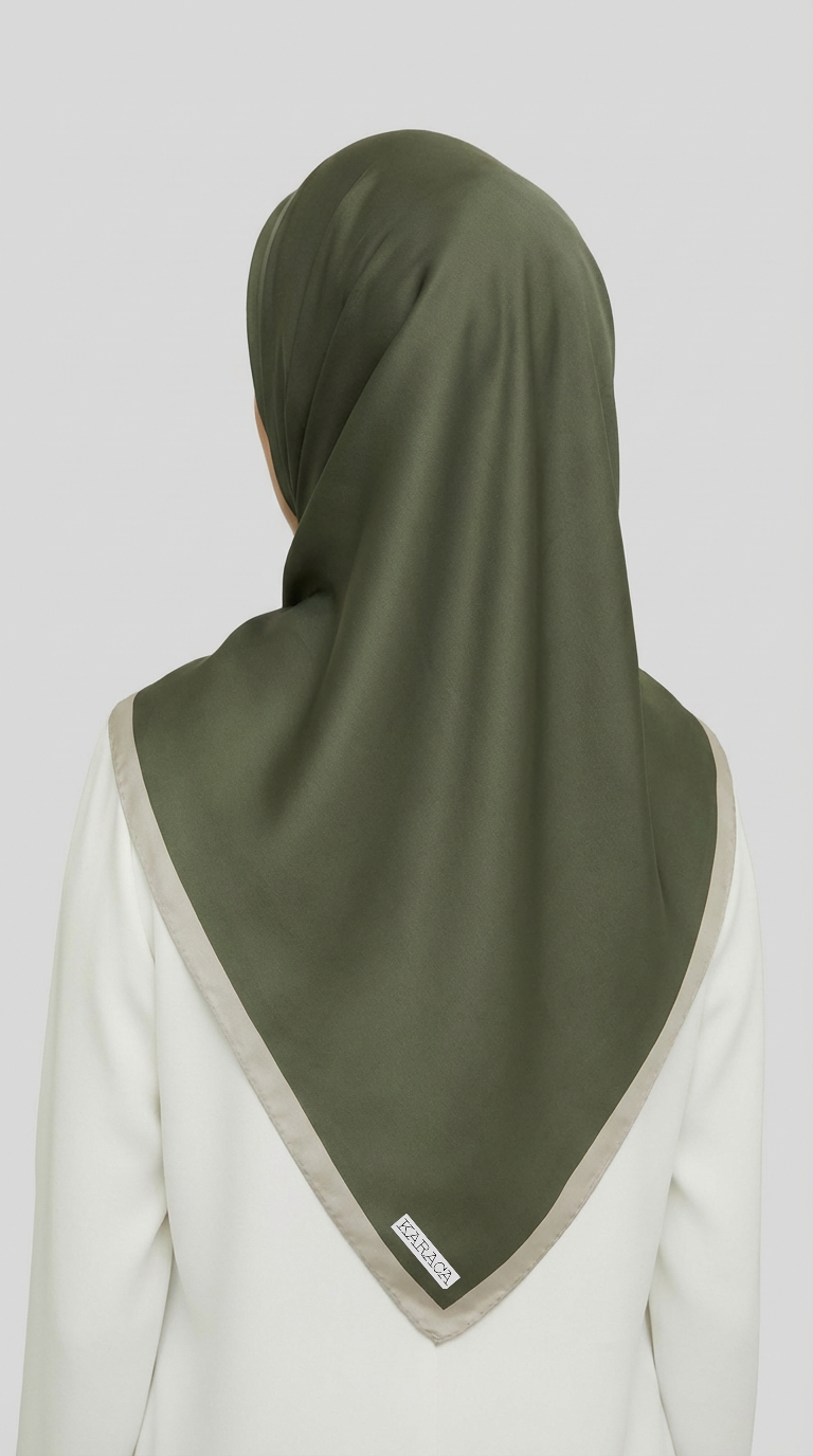 DÜZ TWİL POLYESTER EŞARP - HAKİ