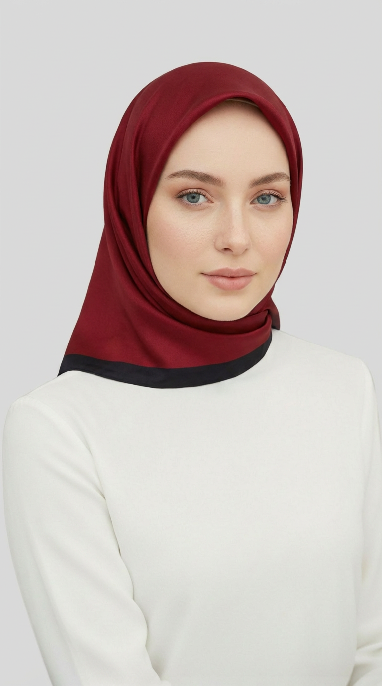 DÜZ TWİL POLYESTER EŞARP - KIRMIZI