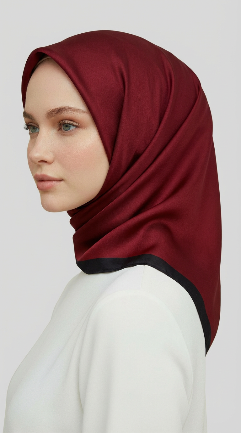 DÜZ TWİL POLYESTER EŞARP - KIRMIZI