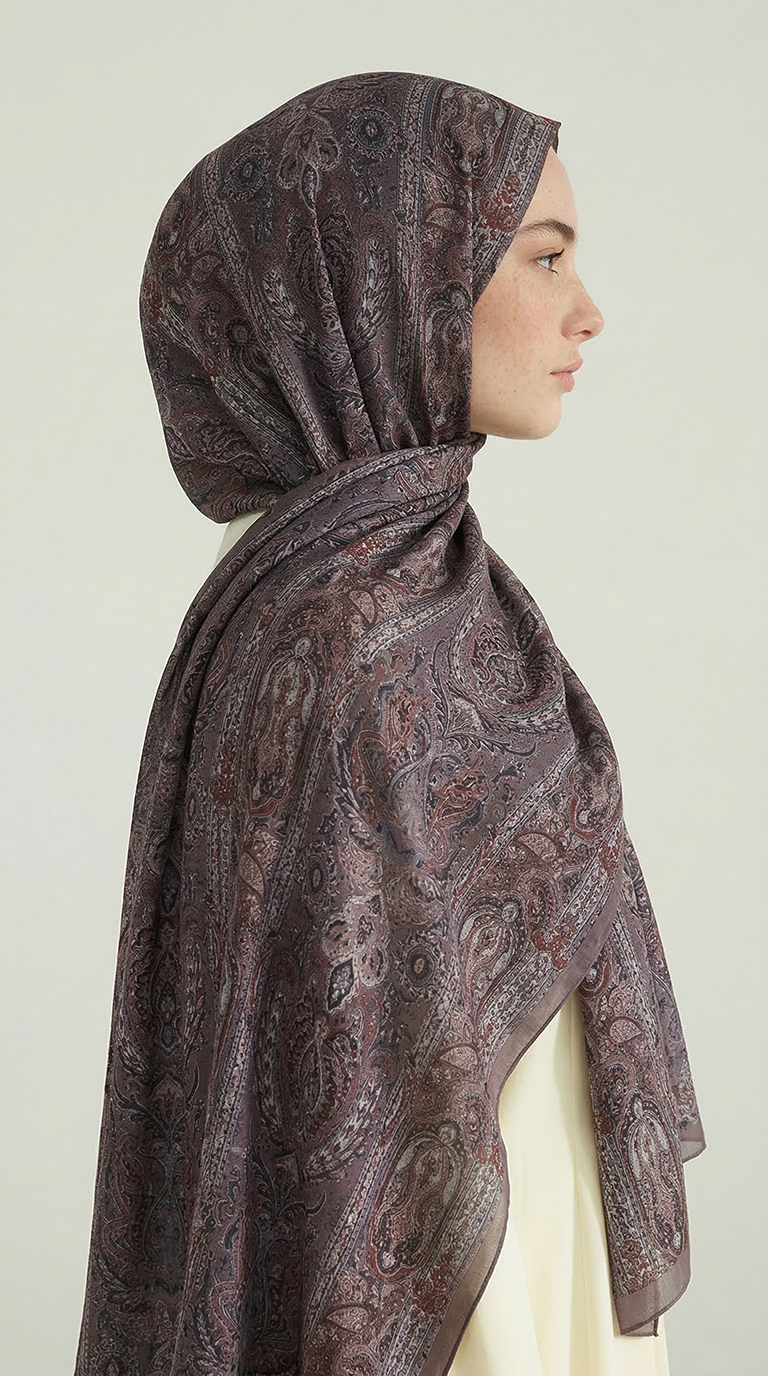 ETNİK DESEN COTTON ŞAL - BEJ 