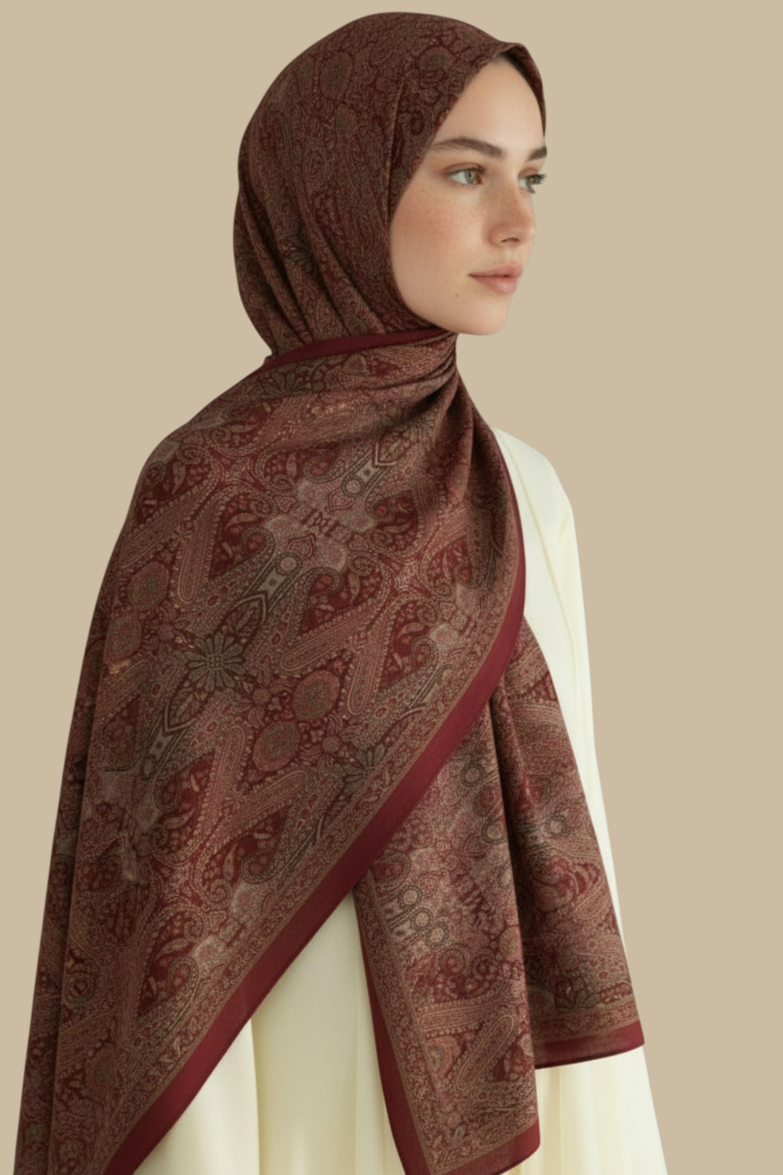 ETNİK DESEN COTTON ŞAL - KIRMIZI 