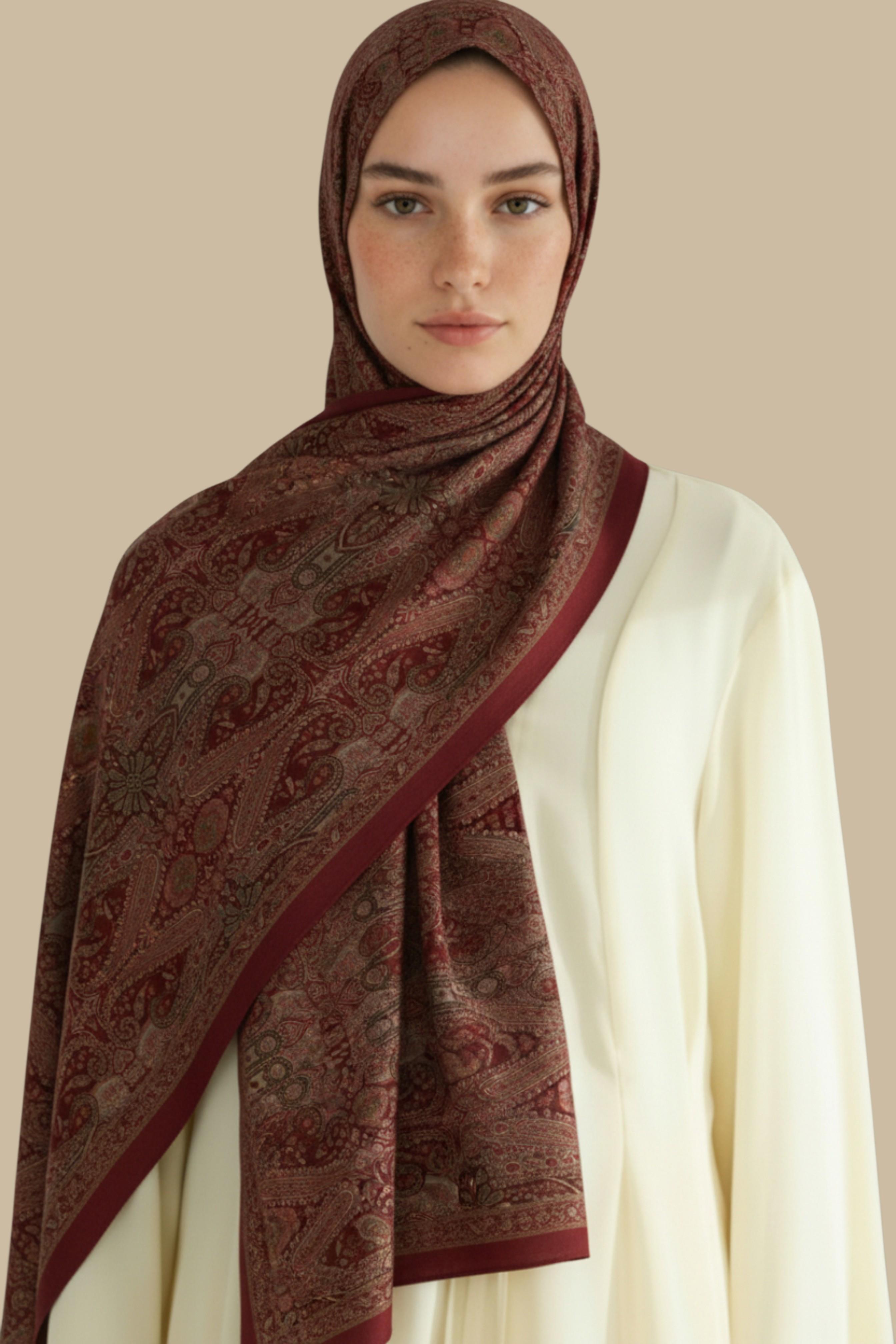 ETNİK DESEN COTTON ŞAL - KIRMIZI 