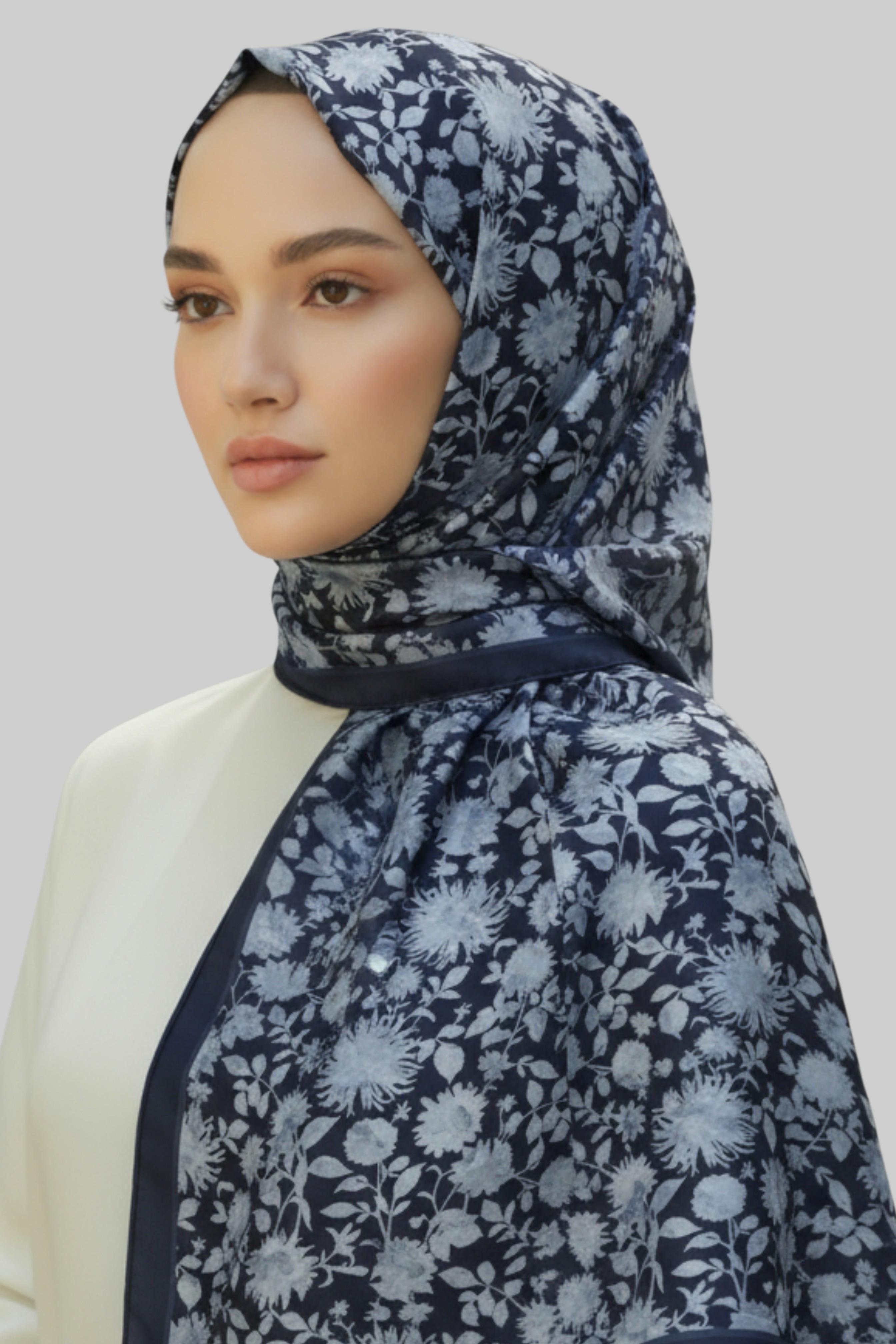 FLORA DOĞAL ELYAF ŞAL -  LACİVERT 